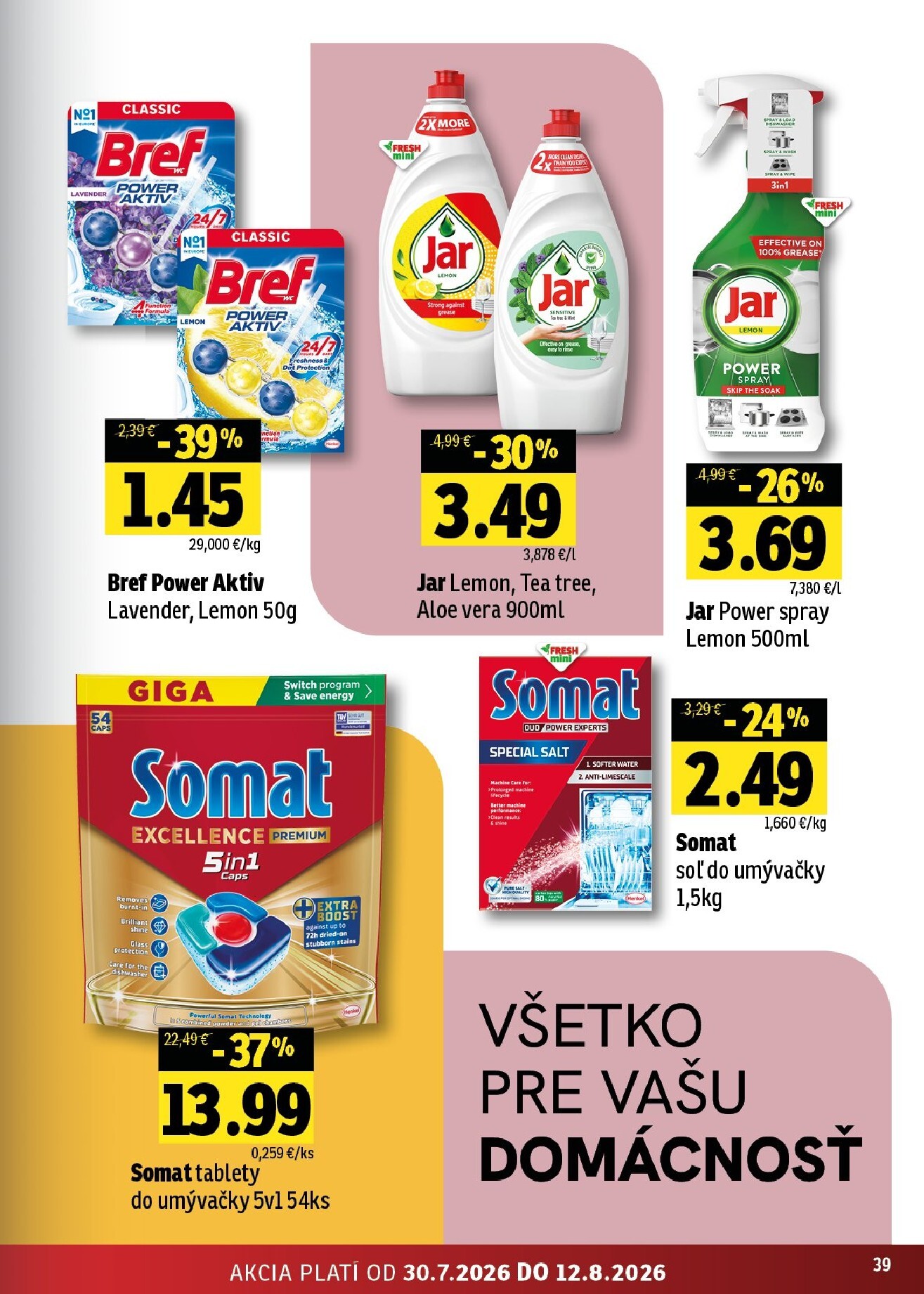 fresh - Nový Fresh - Stredné a západné Slovensko leták od štvrtka, 30.07.2026 do stredy, 12.08.2026 - page: 39