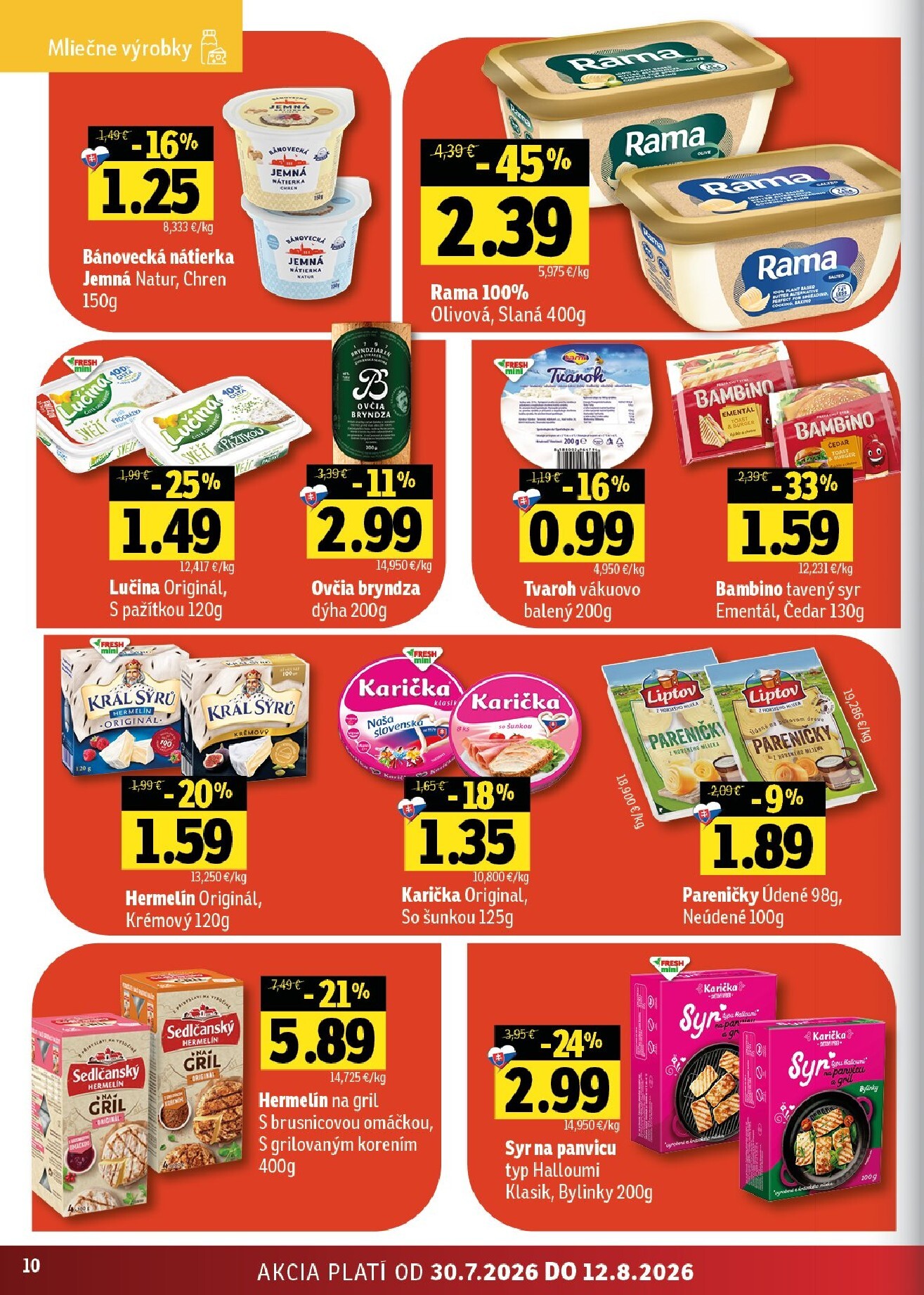 fresh - Nový Fresh - Stredné a západné Slovensko leták od štvrtka, 30.07.2026 do stredy, 12.08.2026 - page: 10