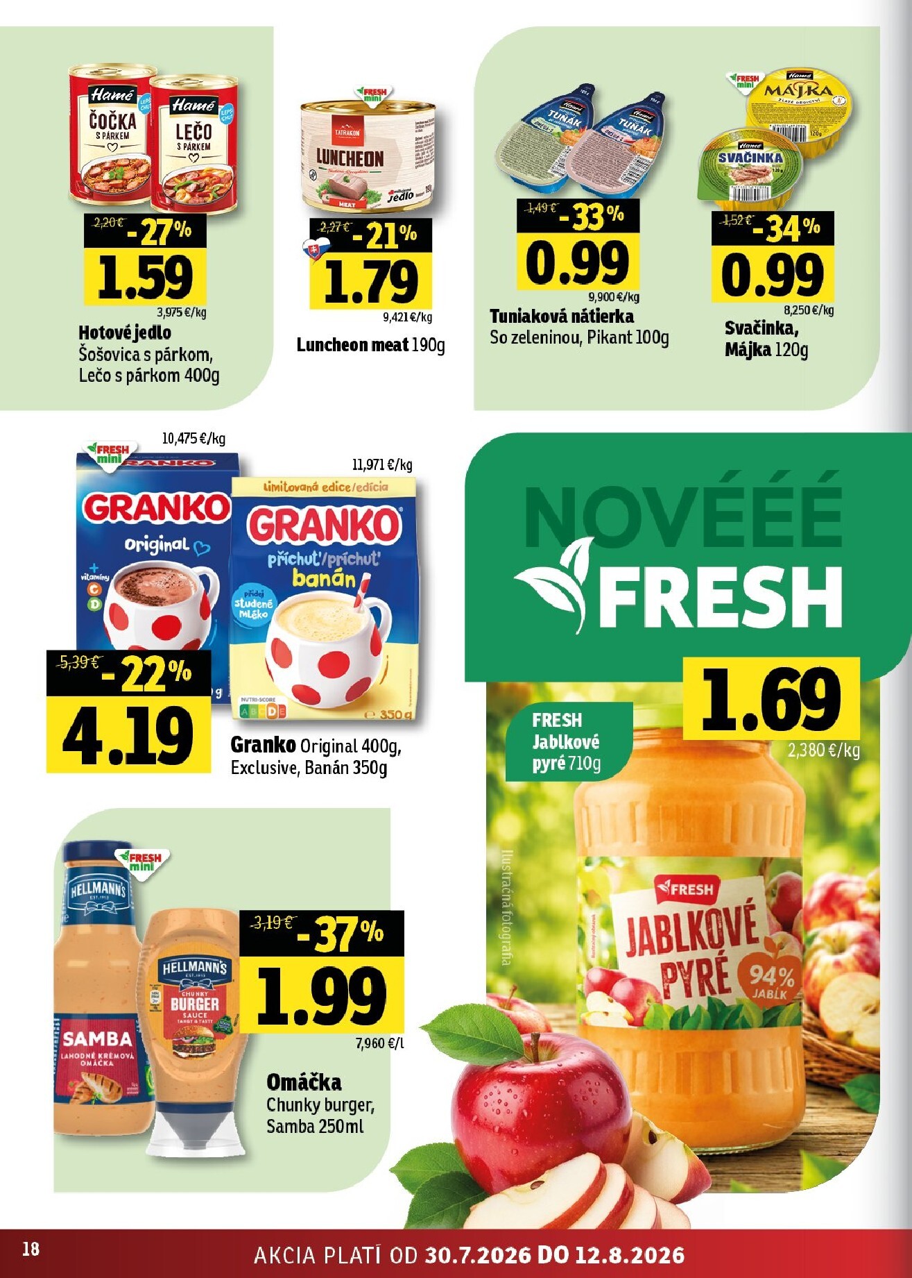 fresh - Nový Fresh - Stredné a západné Slovensko leták od štvrtka, 30.07.2026 do stredy, 12.08.2026 - page: 18