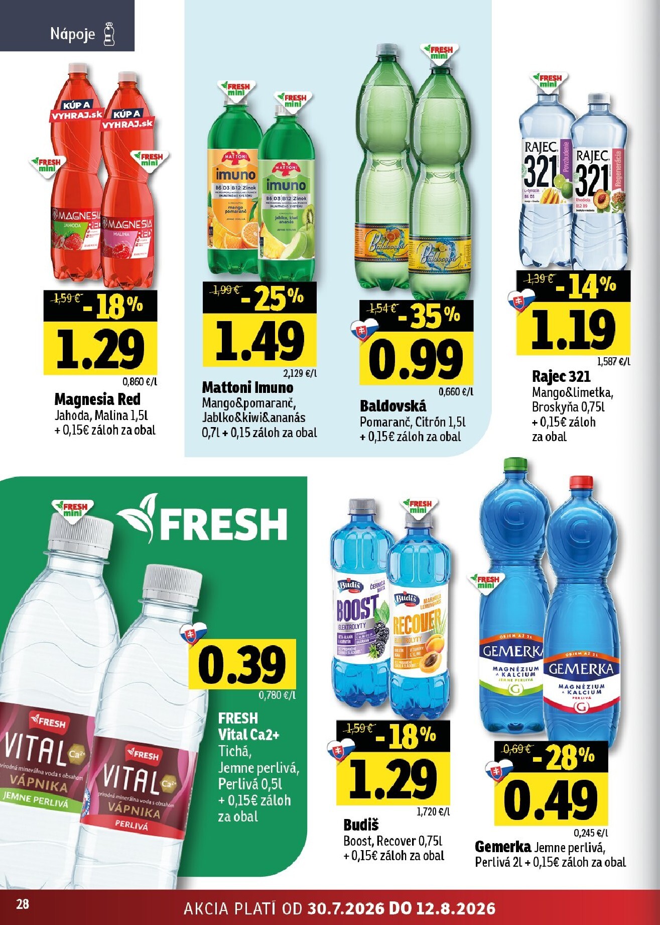 fresh - Nový Fresh - Stredné a západné Slovensko leták od štvrtka, 30.07.2026 do stredy, 12.08.2026 - page: 28