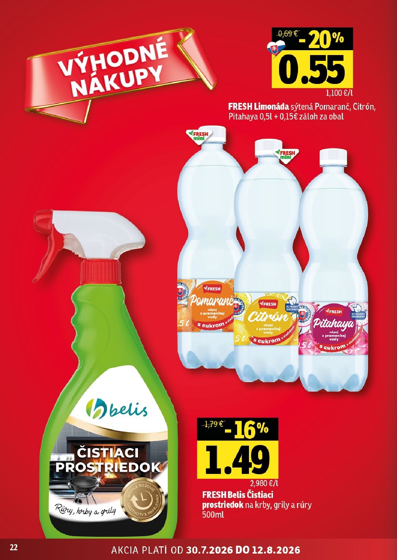 fresh - Nový Fresh - Stredné a západné Slovensko leták od štvrtka, 30.07.2026 do stredy, 12.08.2026 - page: 22