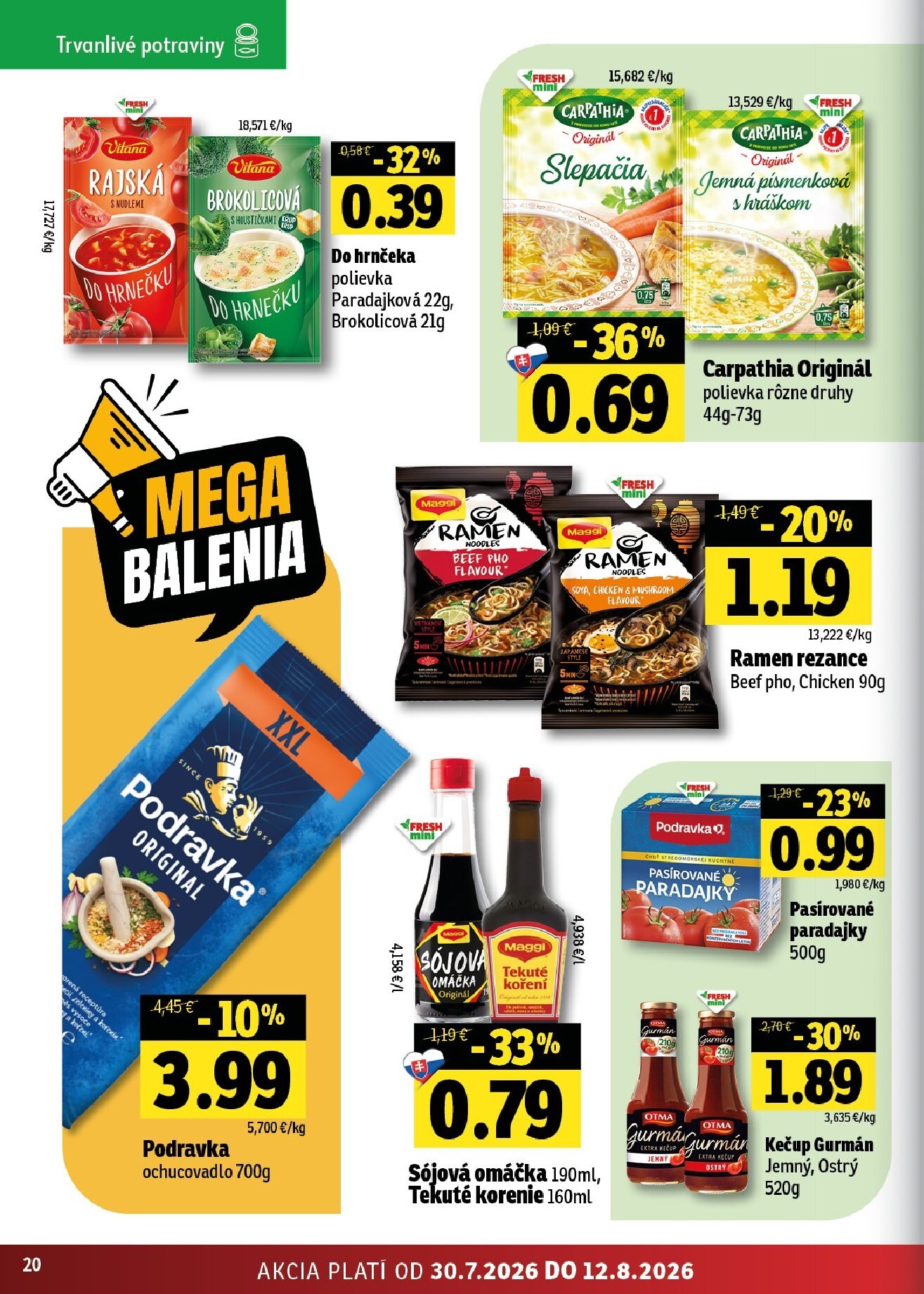 fresh - Nový Fresh - Východné Slovensko leták od štvrtka, 30.07.2026 do stredy, 12.08.2026 - page: 20