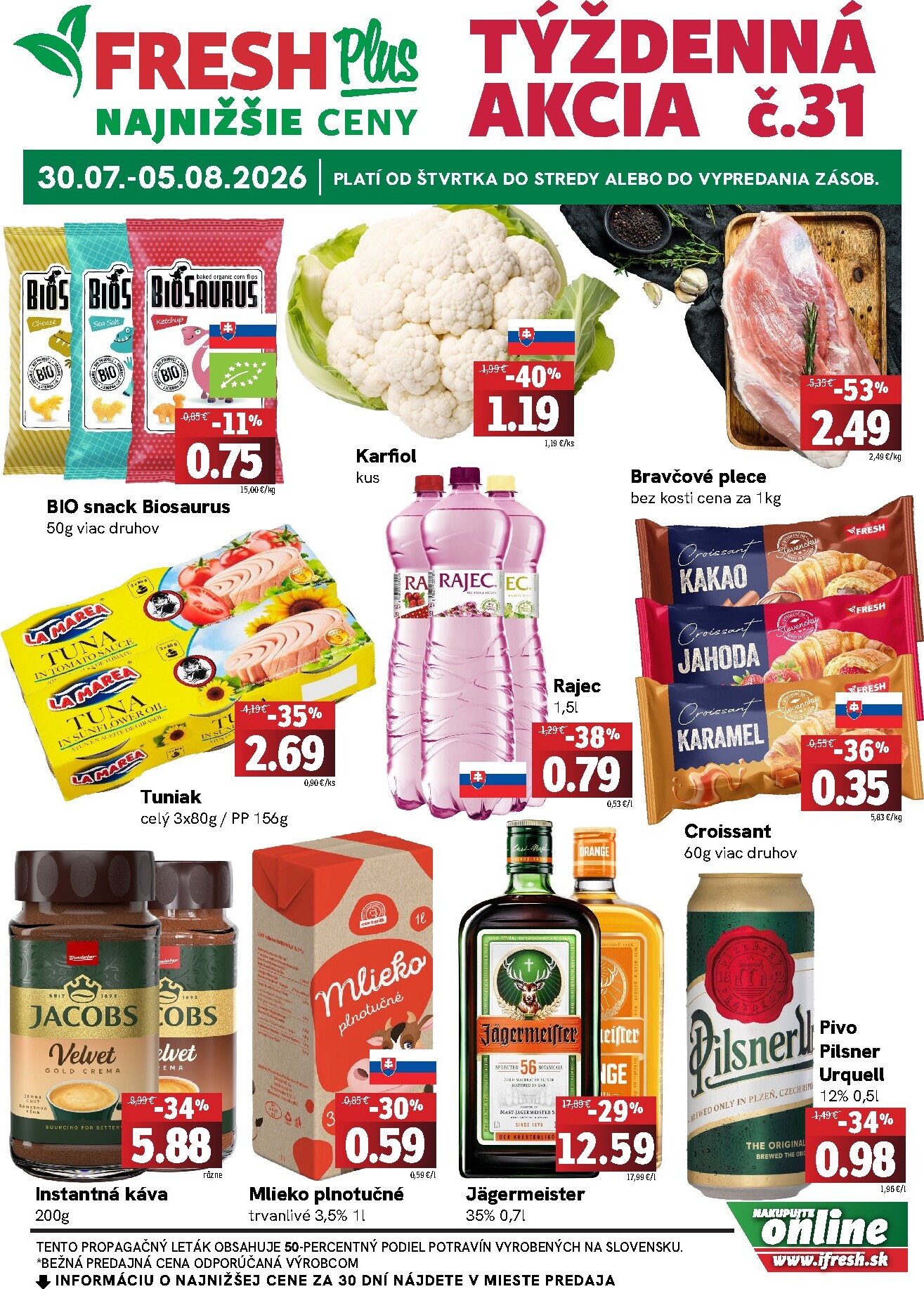 fresh - Aktuálny Fresh Plus leták od štvrtka, 30.07.2026 do stredy, 05.08.2026 - page: 1