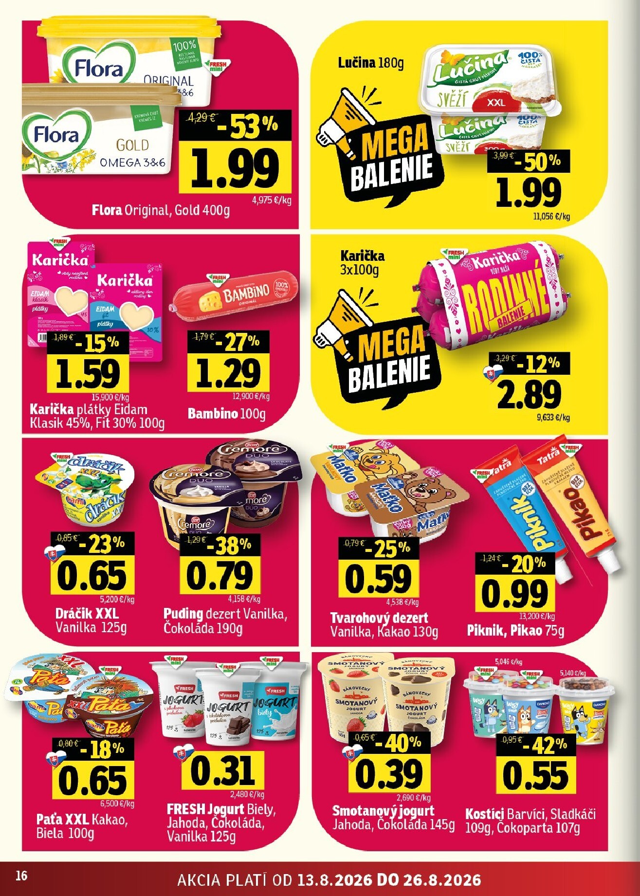 fresh - Nový Fresh - Stredné a západné Slovensko leták od štvrtka, 13.08.2026 do stredy, 26.08.2026 - page: 16