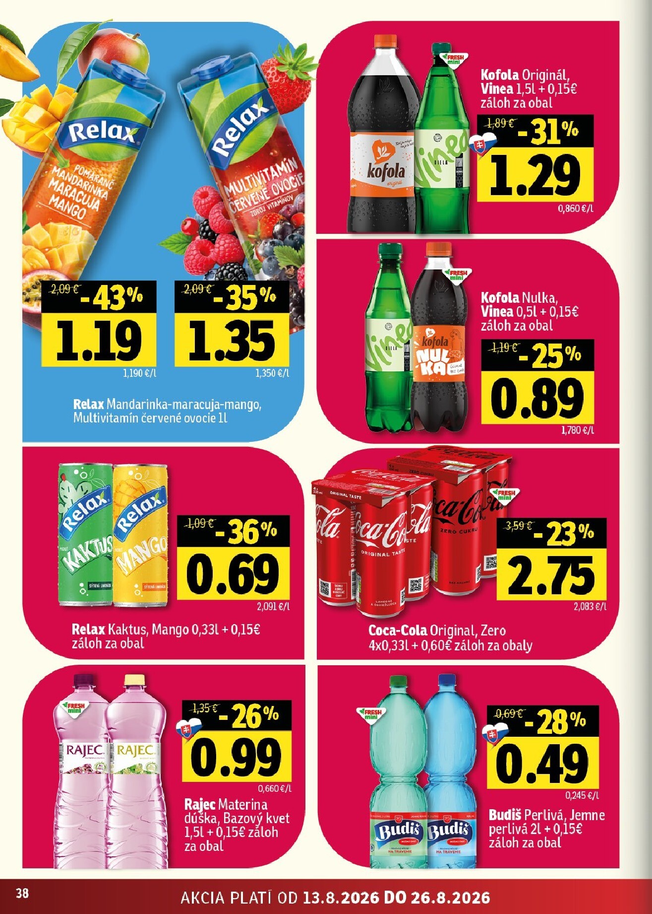 fresh - Nový Fresh - Východné Slovensko leták od štvrtka, 13.08.2026 do stredy, 26.08.2026 - page: 38