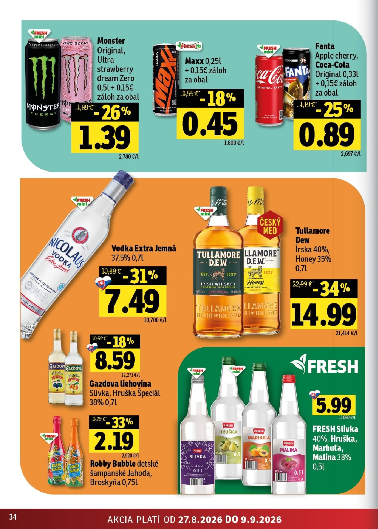 fresh - Aktuálny Fresh - Východné Slovensko leták od štvrtka, 27.08.2026 do stredy, 09.09.2026 - page: 34