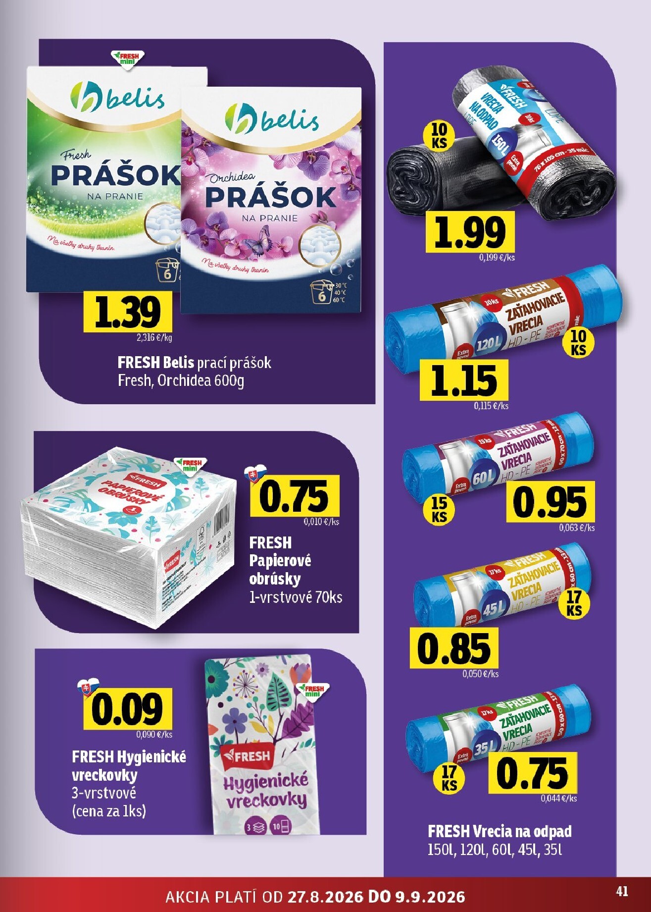 fresh - Aktuálny Fresh - Východné Slovensko leták od štvrtka, 27.08.2026 do stredy, 09.09.2026 - page: 41