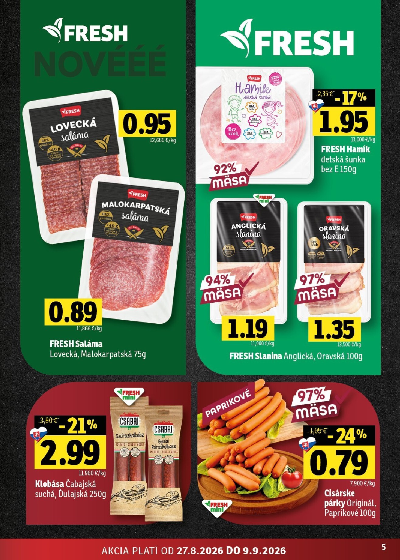 fresh - Aktuálny Fresh - Východné Slovensko leták od štvrtka, 27.08.2026 do stredy, 09.09.2026 - page: 5