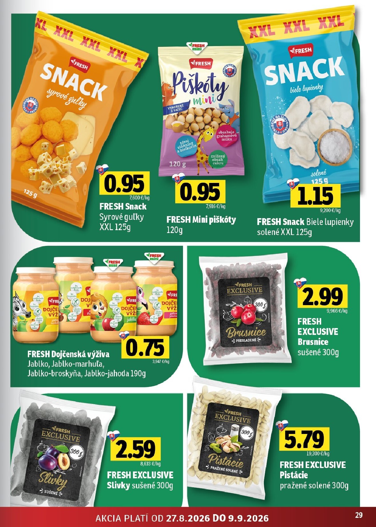 fresh - Aktuálny Fresh - Východné Slovensko leták od štvrtka, 27.08.2026 do stredy, 09.09.2026 - page: 29