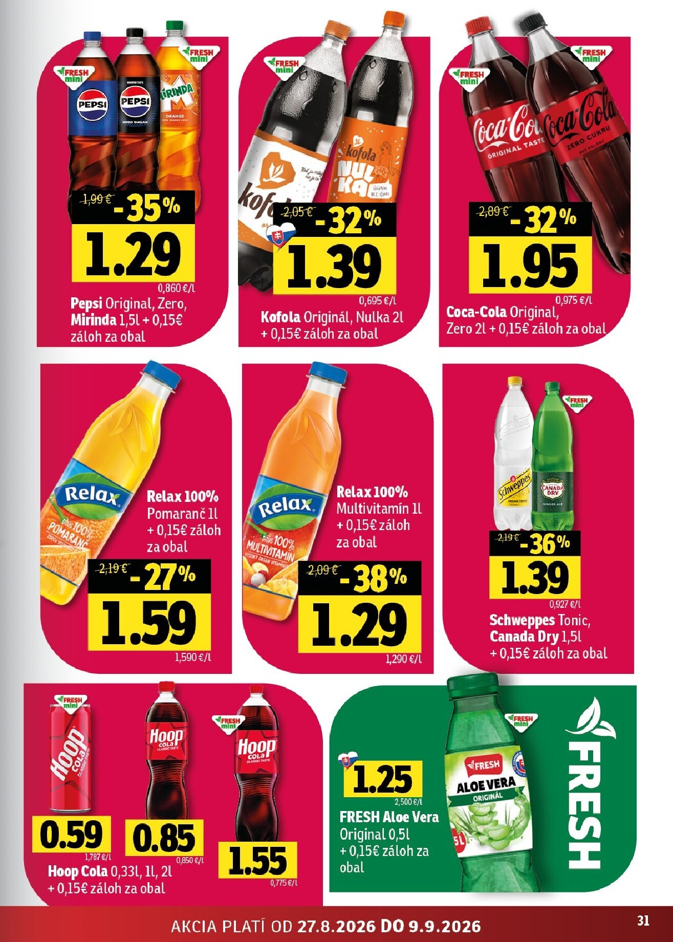fresh - Aktuálny Fresh - Stredné a západné Slovensko leták od štvrtka, 27.08.2026 do stredy, 09.09.2026 - page: 31