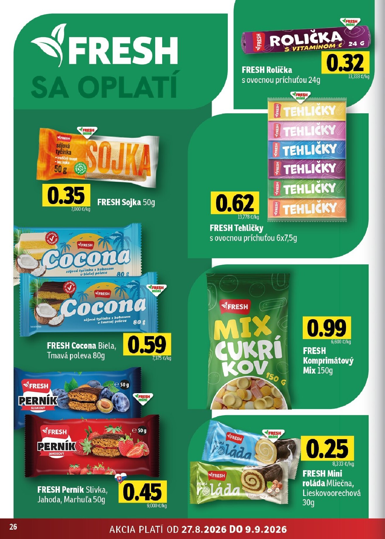 fresh - Aktuálny Fresh - Stredné a západné Slovensko leták od štvrtka, 27.08.2026 do stredy, 09.09.2026 - page: 26