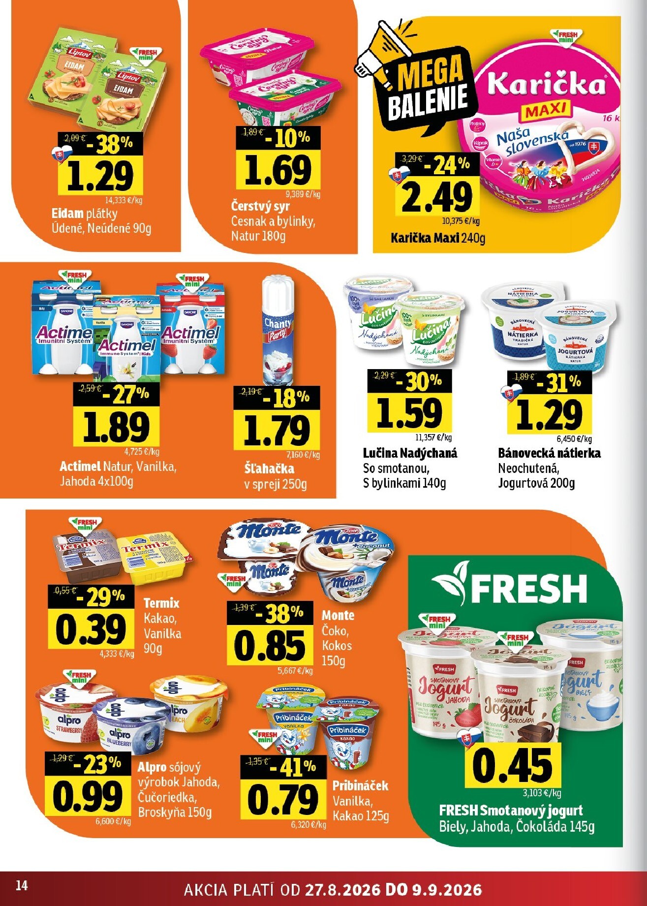 fresh - Aktuálny Fresh - Stredné a západné Slovensko leták od štvrtka, 27.08.2026 do stredy, 09.09.2026 - page: 14