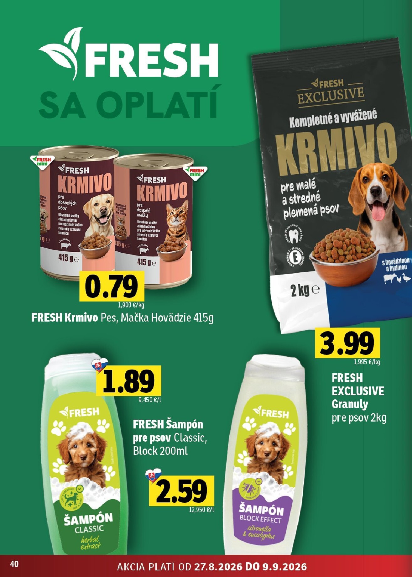 fresh - Aktuálny Fresh - Stredné a západné Slovensko leták od štvrtka, 27.08.2026 do stredy, 09.09.2026 - page: 40