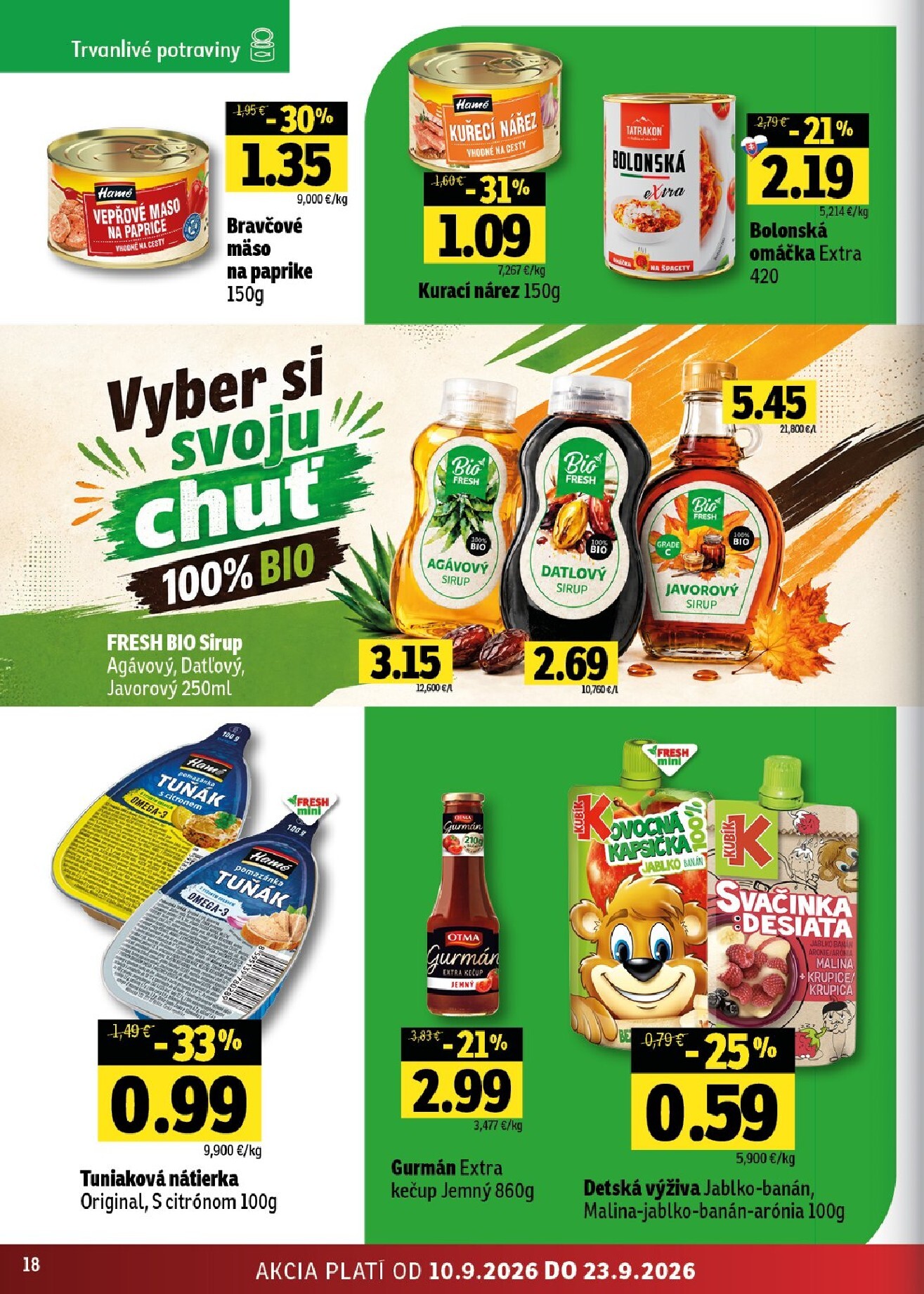 fresh - Nový Fresh - Východné Slovensko leták od štvrtka, 10.09.2026 do stredy, 23.09.2026 - page: 18