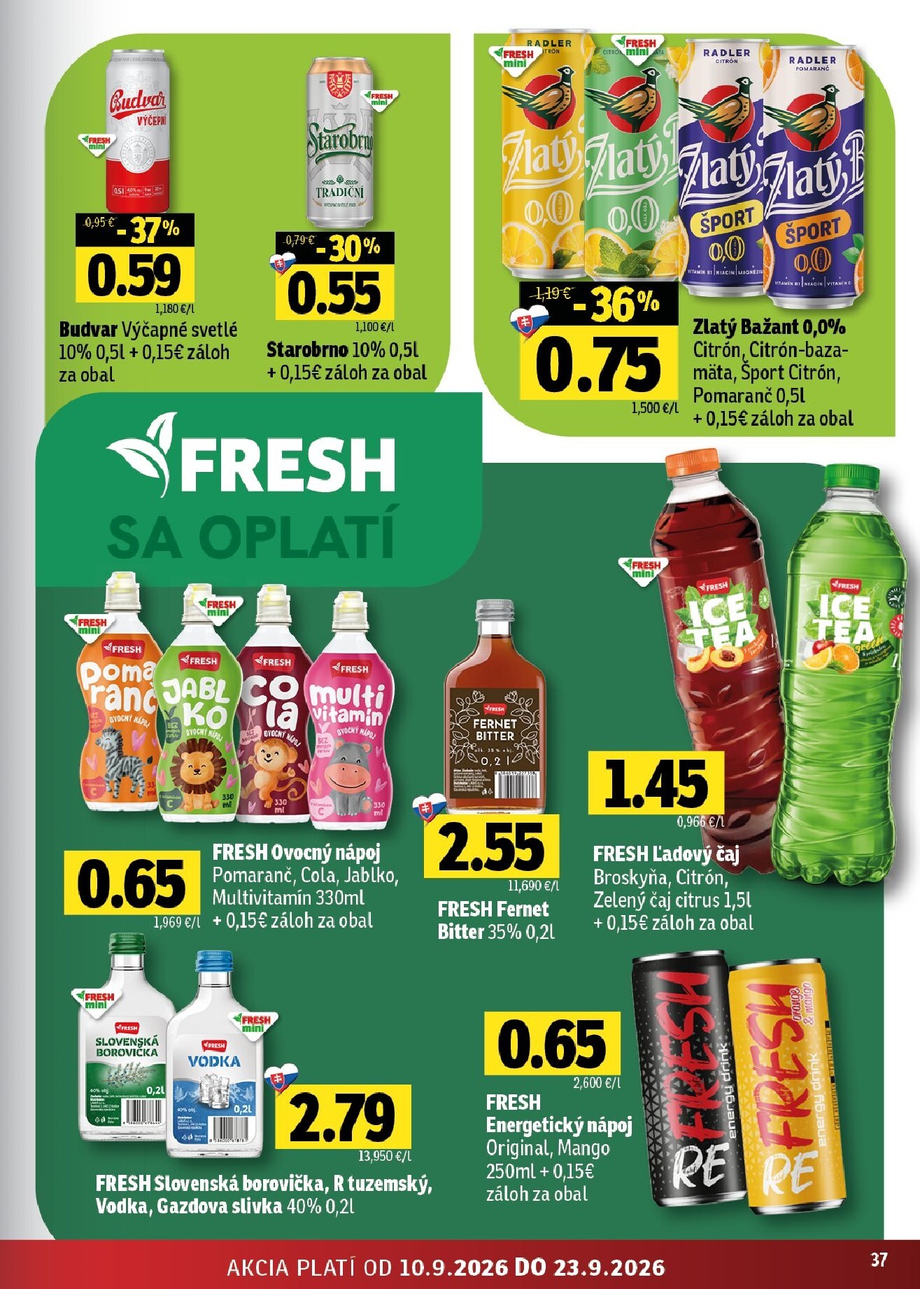 fresh - Aktuálny Fresh - Stredné a západné Slovensko leták od štvrtka, 10.09.2026 do stredy, 23.09.2026 - page: 37