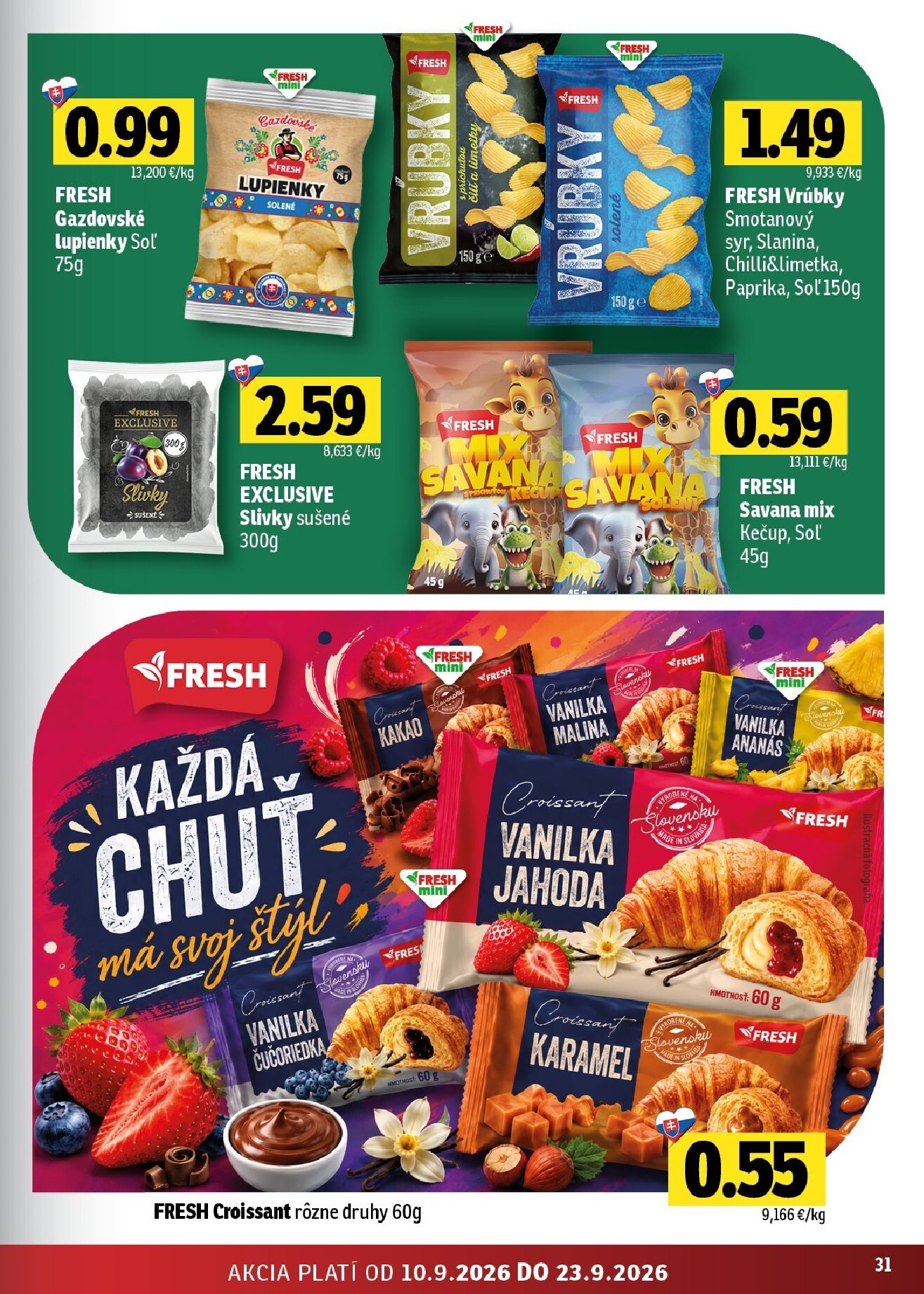 fresh - Aktuálny Fresh - Stredné a západné Slovensko leták od štvrtka, 10.09.2026 do stredy, 23.09.2026 - page: 31