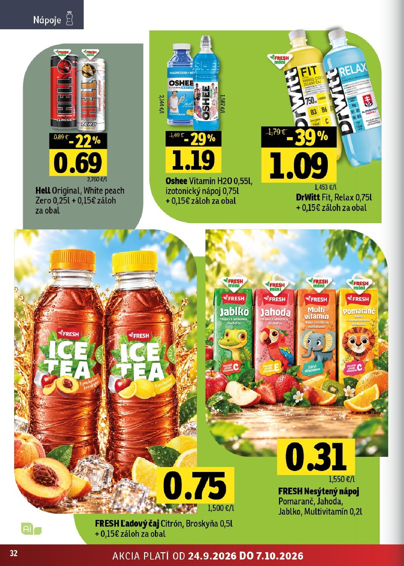 fresh - Nový Fresh - Stredné a západné Slovensko leták od štvrtka, 24.09.2026 do stredy, 07.10.2026 - page: 32