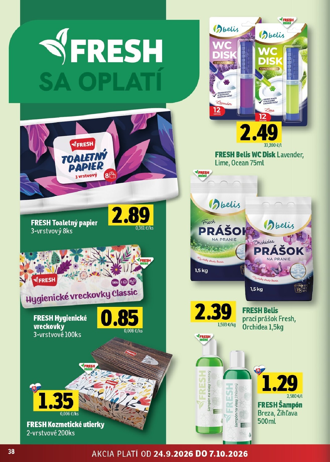 fresh - Nový Fresh - Stredné a západné Slovensko leták od štvrtka, 24.09.2026 do stredy, 07.10.2026 - page: 38