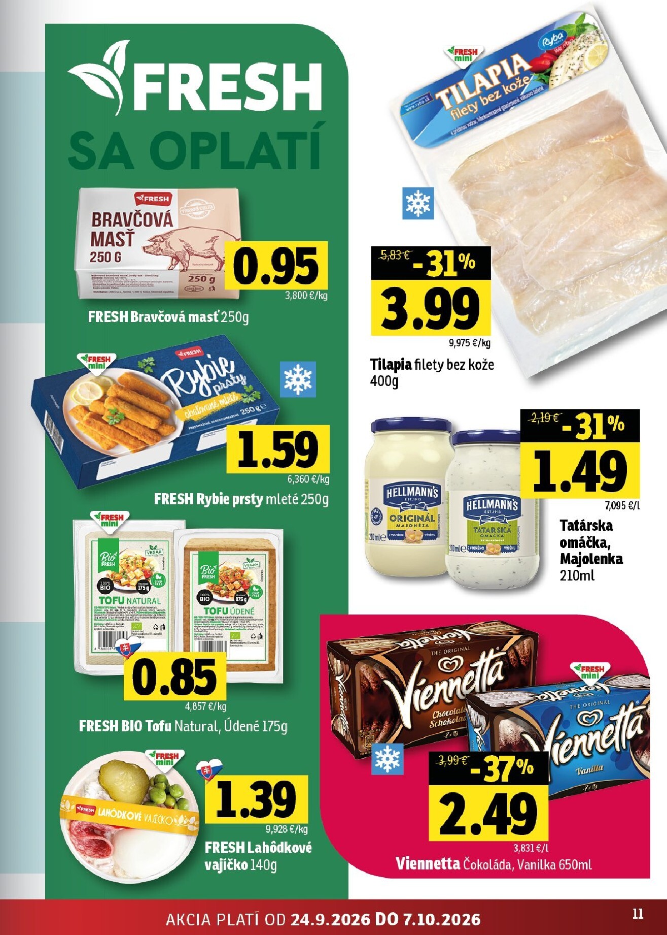 fresh - Nový Fresh - Stredné a západné Slovensko leták od štvrtka, 24.09.2026 do stredy, 07.10.2026 - page: 11