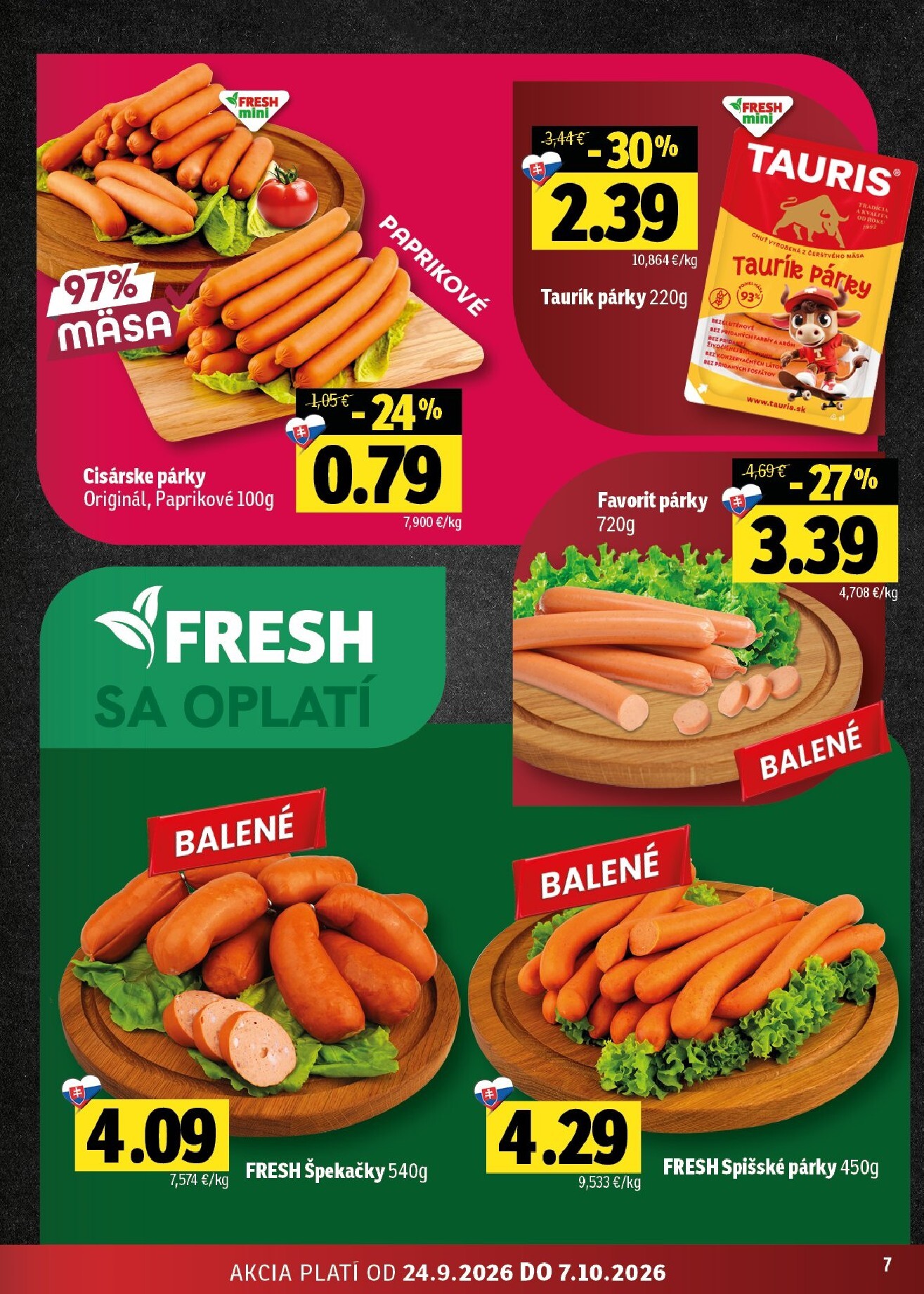 fresh - Nový Fresh - Stredné a západné Slovensko leták od štvrtka, 24.09.2026 do stredy, 07.10.2026 - page: 7