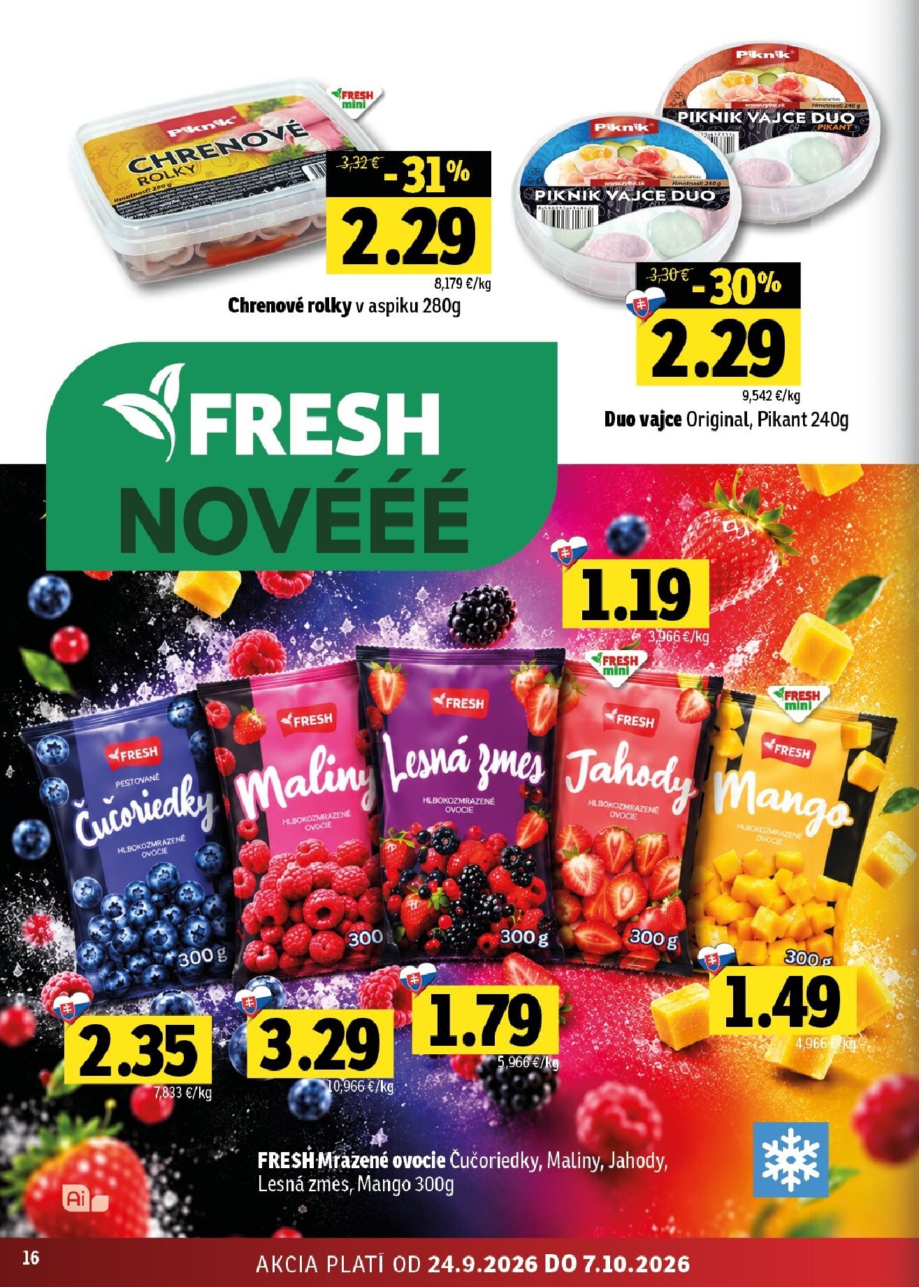 fresh - Nový Fresh - Východné Slovensko leták od štvrtka, 24.09.2026 do stredy, 07.10.2026 - page: 16