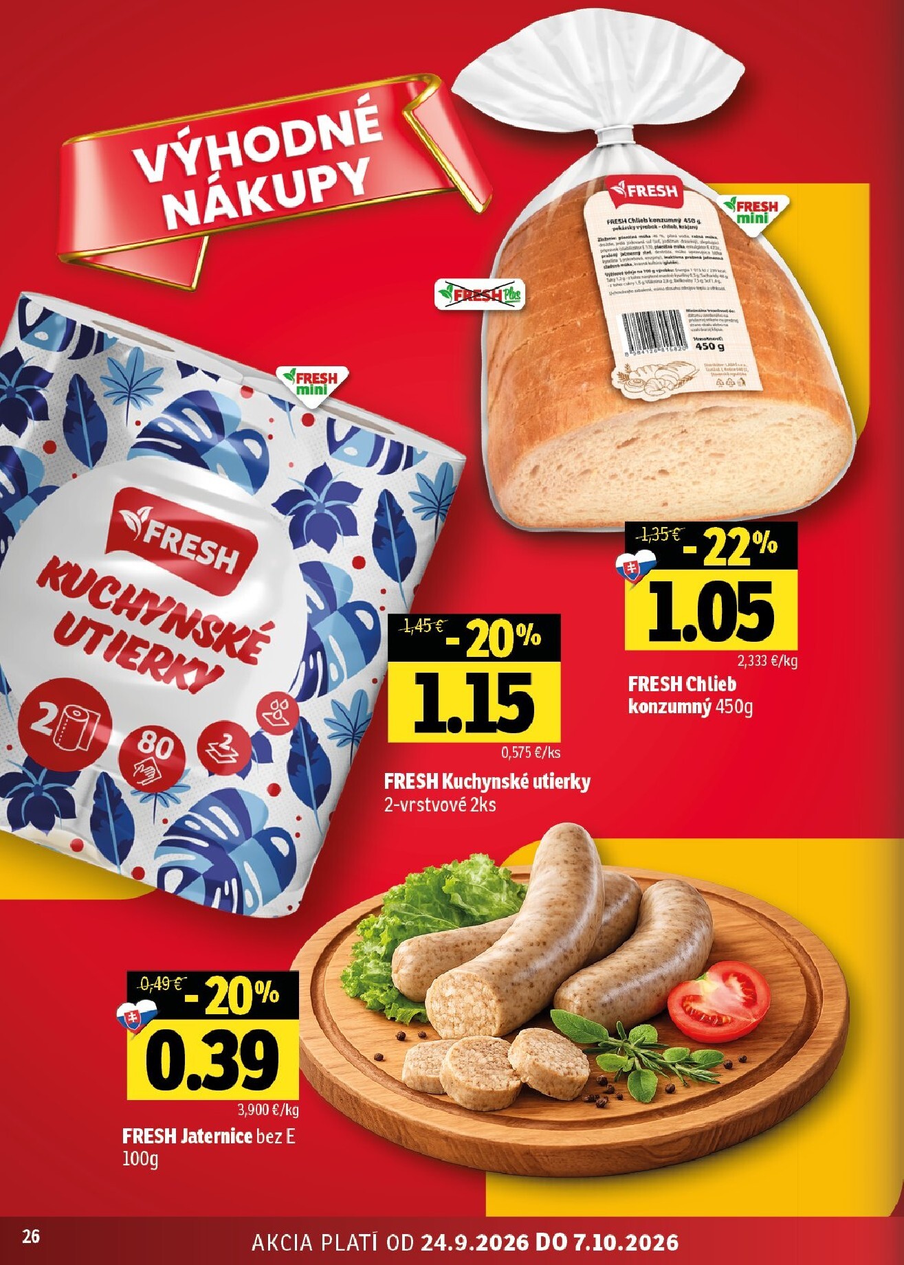 fresh - Nový Fresh - Východné Slovensko leták od štvrtka, 24.09.2026 do stredy, 07.10.2026 - page: 26