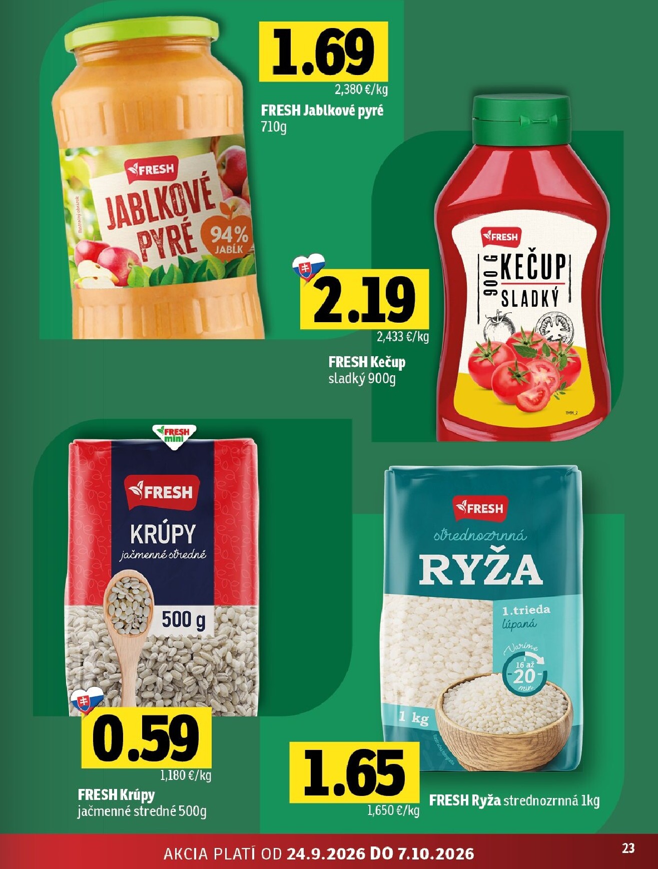 fresh - Nový Fresh - Východné Slovensko leták od štvrtka, 24.09.2026 do stredy, 07.10.2026 - page: 23