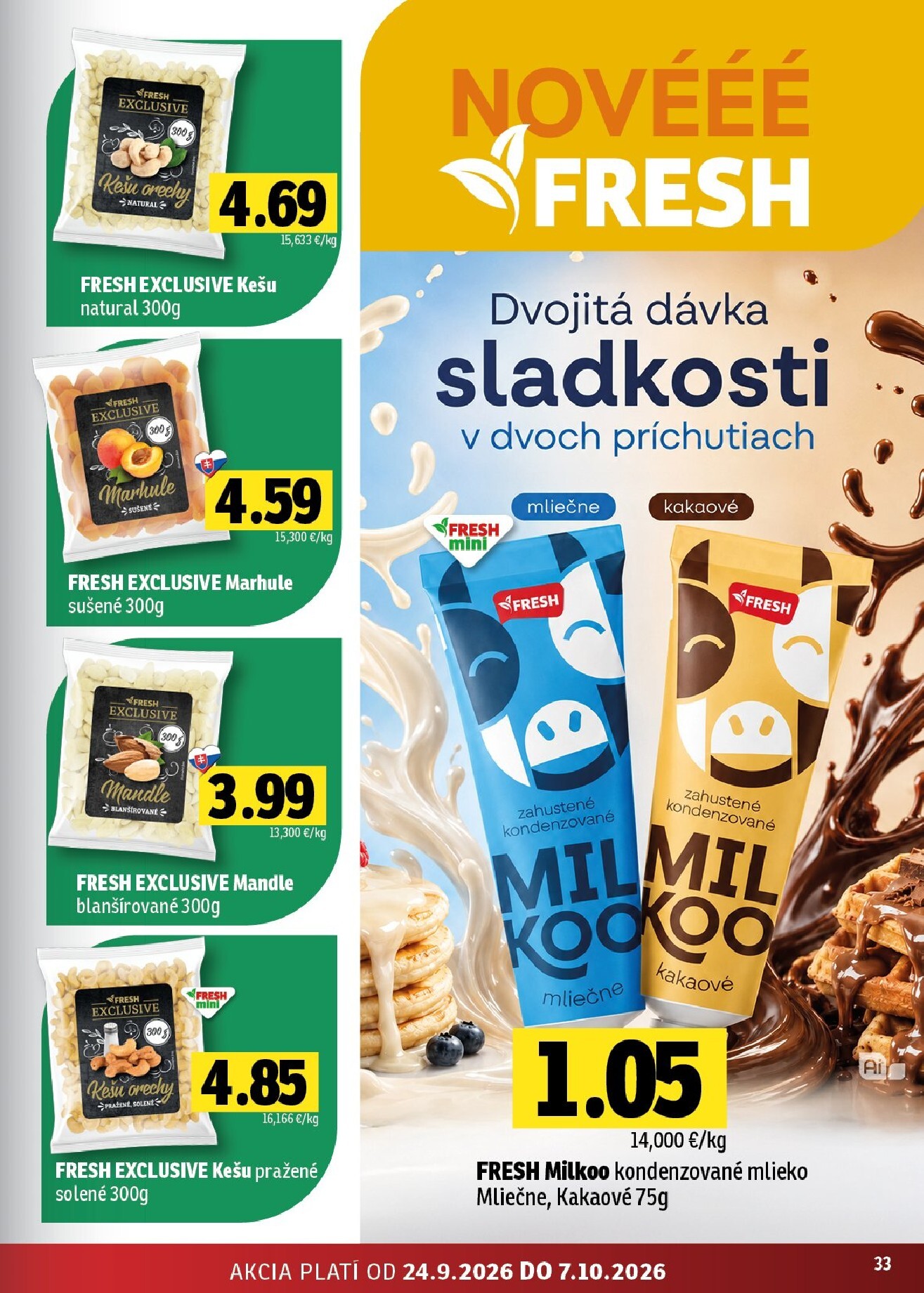 fresh - Nový Fresh - Východné Slovensko leták od štvrtka, 24.09.2026 do stredy, 07.10.2026 - page: 33
