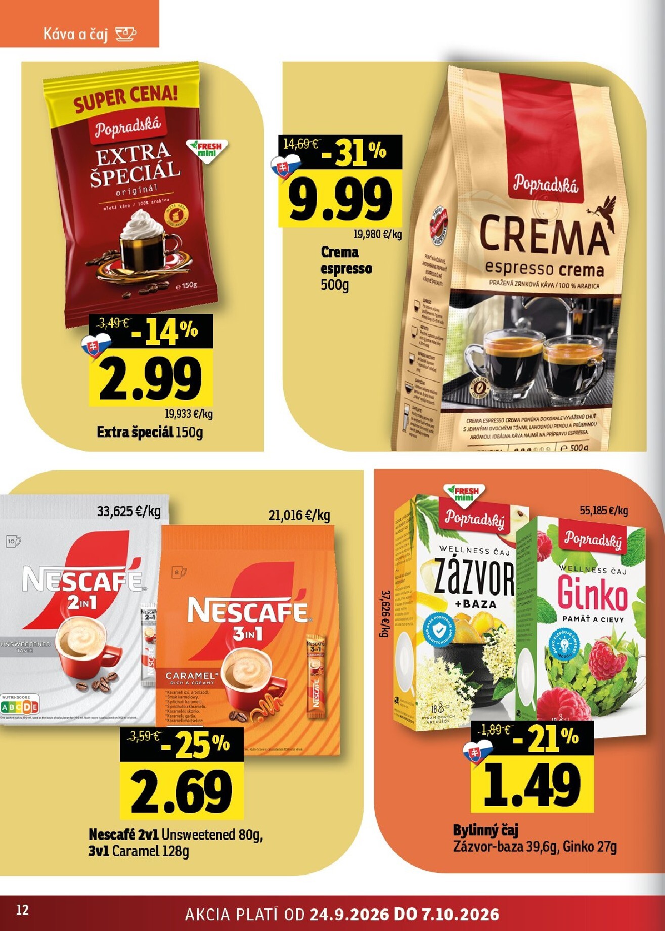 fresh - Nový Fresh - Východné Slovensko leták od štvrtka, 24.09.2026 do stredy, 07.10.2026 - page: 12