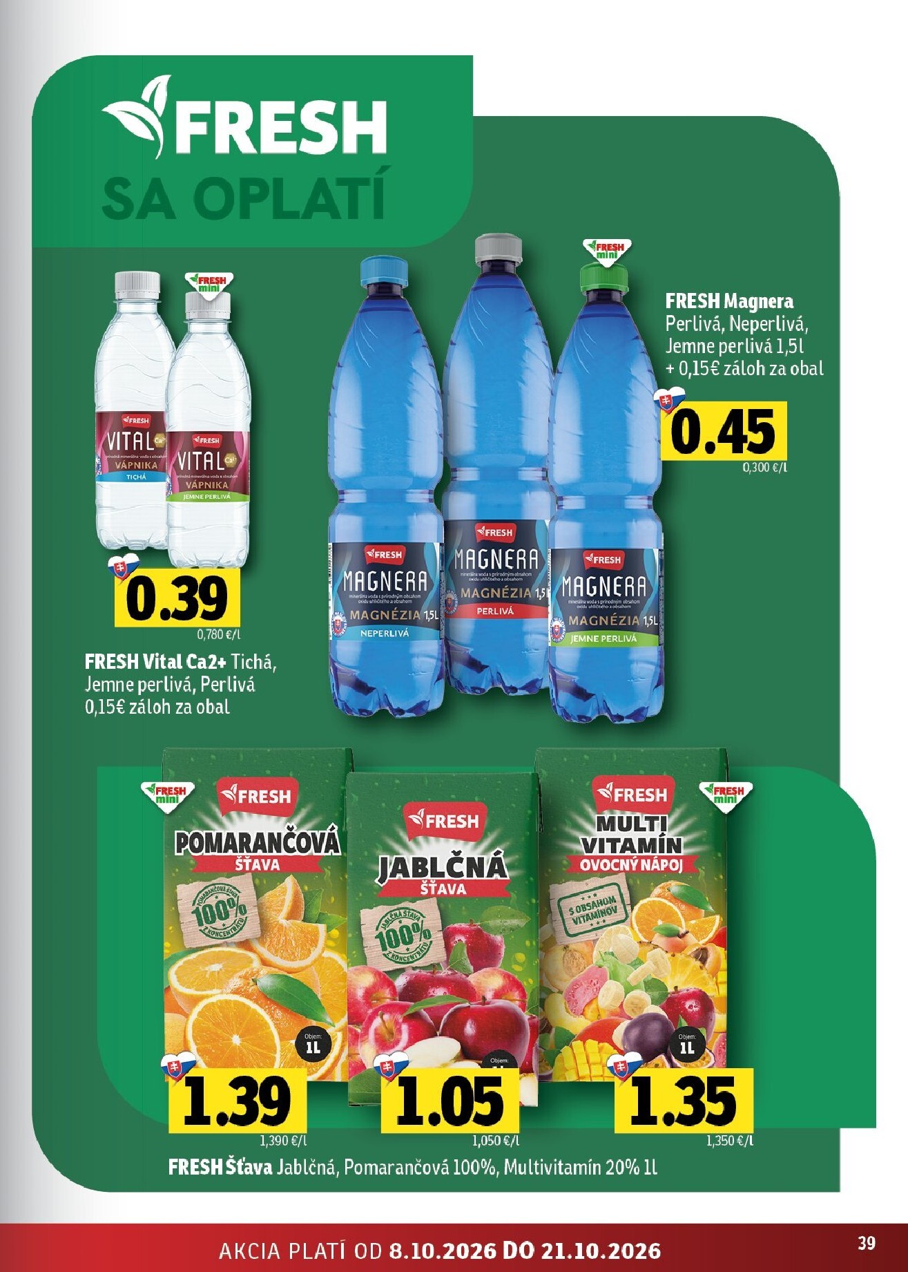 fresh - Nový Fresh - Východné Slovensko leták od štvrtka, 08.10.2026 do stredy, 21.10.2026 - page: 39