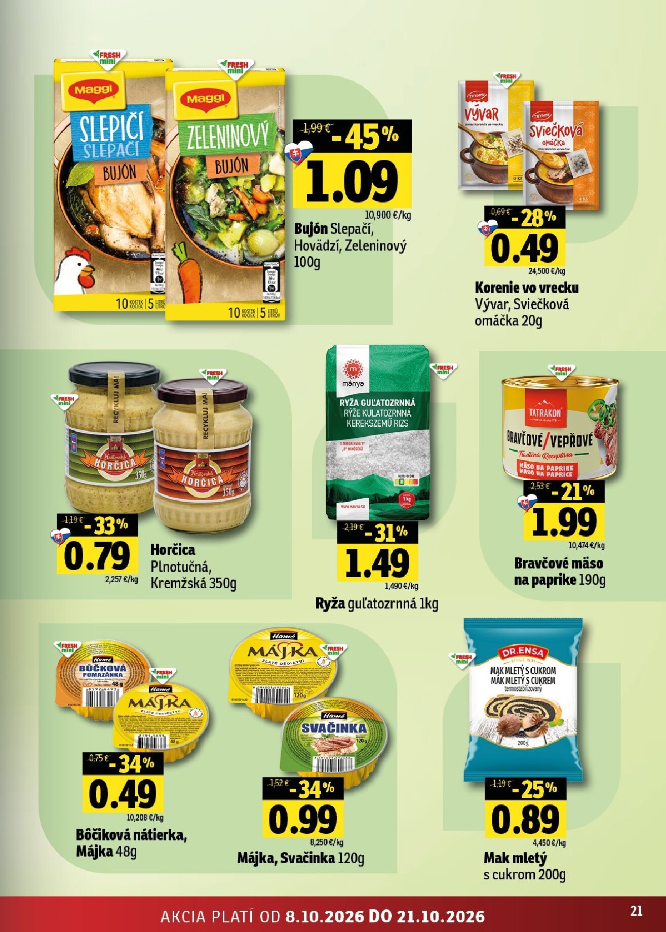 fresh - Nový Fresh - Východné Slovensko leták od štvrtka, 08.10.2026 do stredy, 21.10.2026 - page: 21