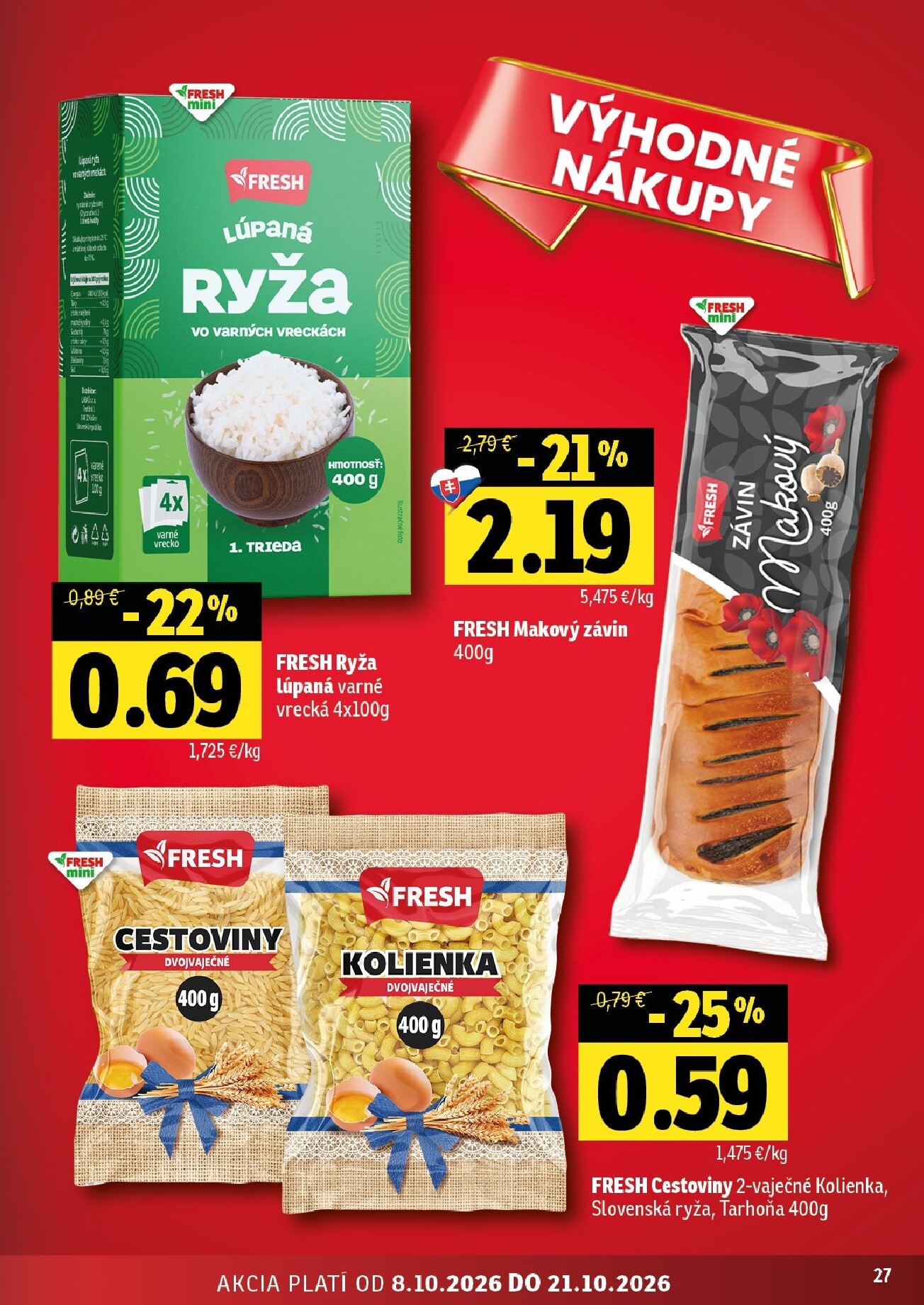 fresh - Nový Fresh - Východné Slovensko leták od štvrtka, 08.10.2026 do stredy, 21.10.2026 - page: 27