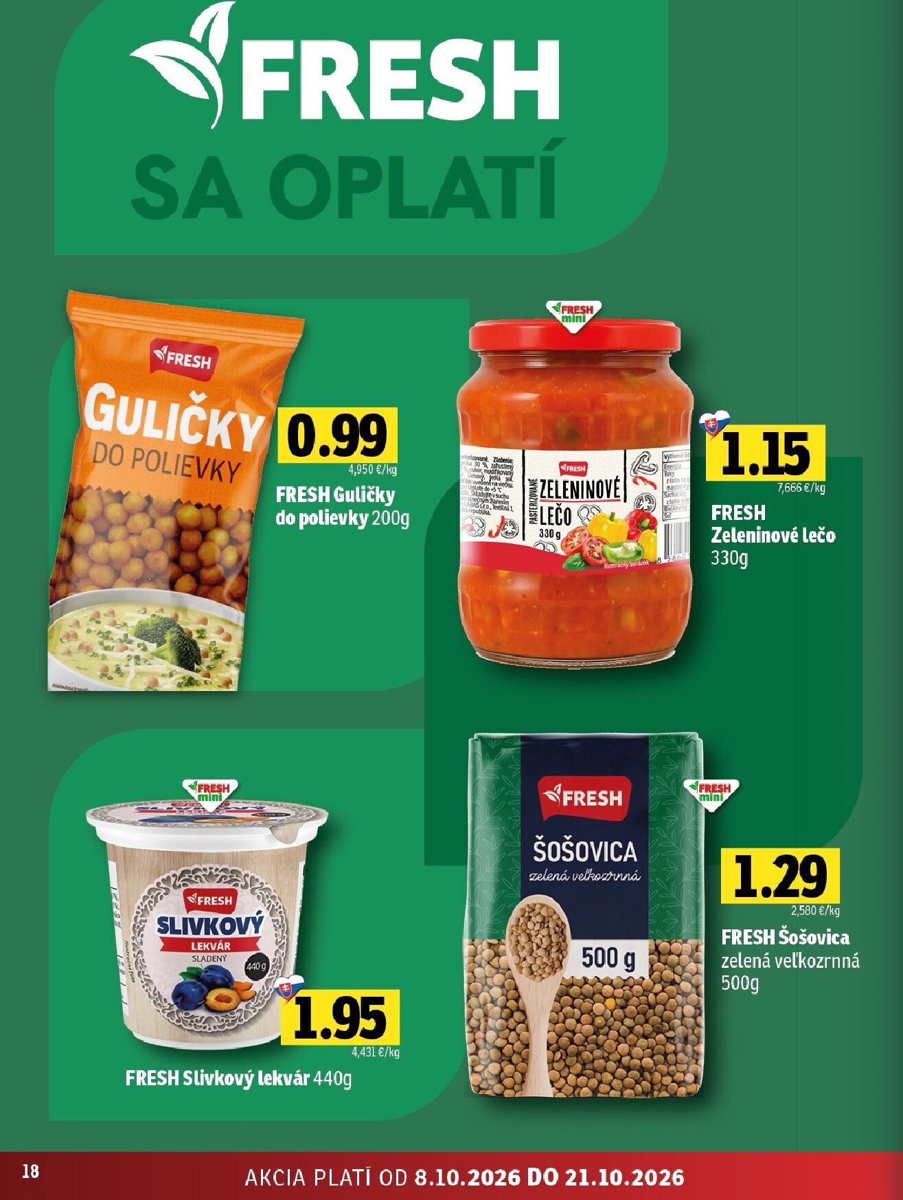 fresh - Nový Fresh - Stredné a západné Slovensko leták od štvrtka, 08.10.2026 do stredy, 21.10.2026 - page: 18