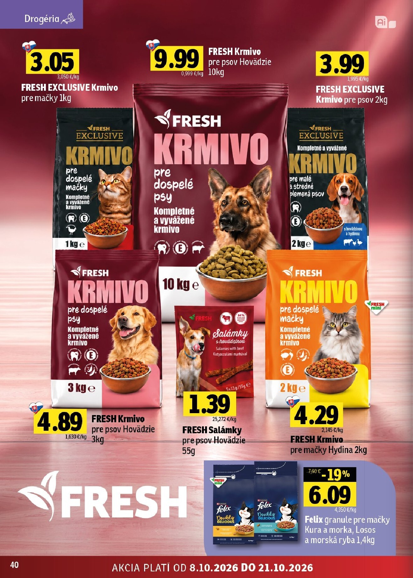 fresh - Nový Fresh - Stredné a západné Slovensko leták od štvrtka, 08.10.2026 do stredy, 21.10.2026 - page: 40