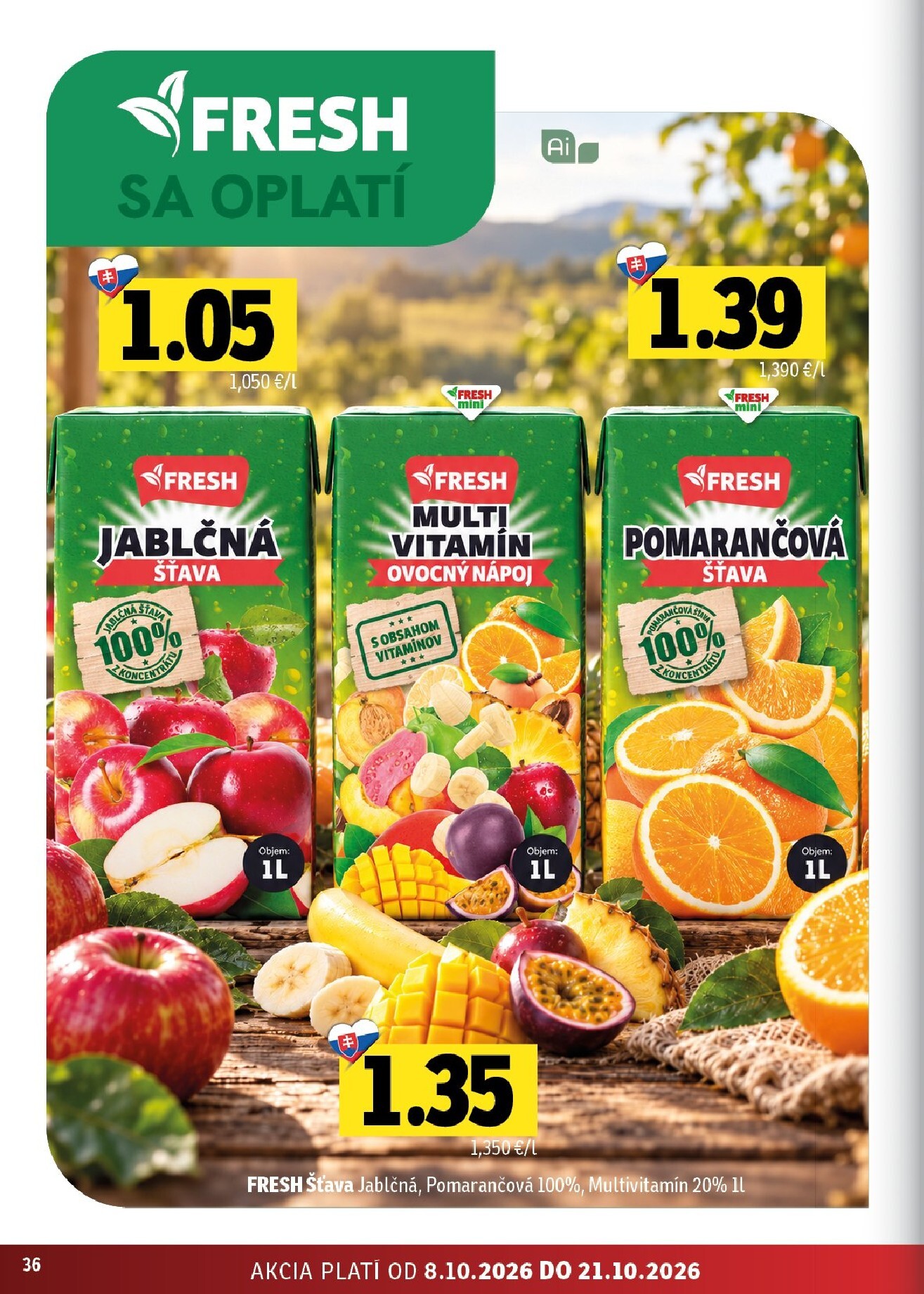 fresh - Nový Fresh - Stredné a západné Slovensko leták od štvrtka, 08.10.2026 do stredy, 21.10.2026 - page: 36