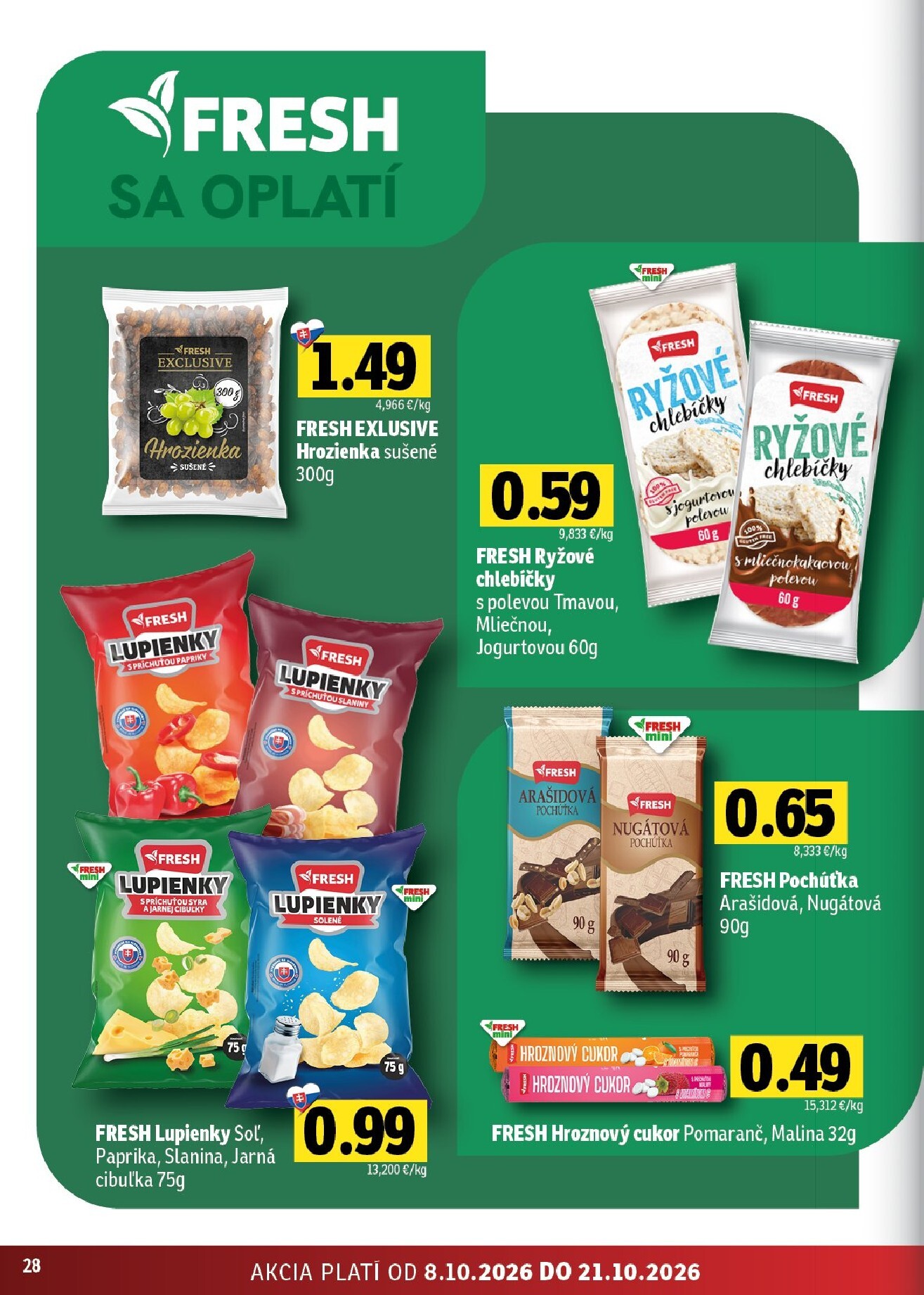 fresh - Nový Fresh - Stredné a západné Slovensko leták od štvrtka, 08.10.2026 do stredy, 21.10.2026 - page: 28