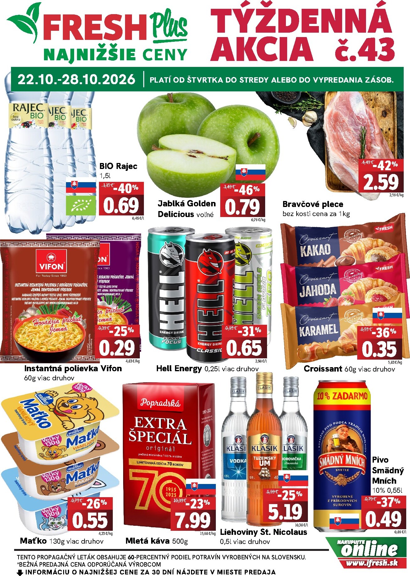 fresh - Nový Fresh Plus leták od štvrtka, 22.10.2026 do stredy, 28.10.2026
