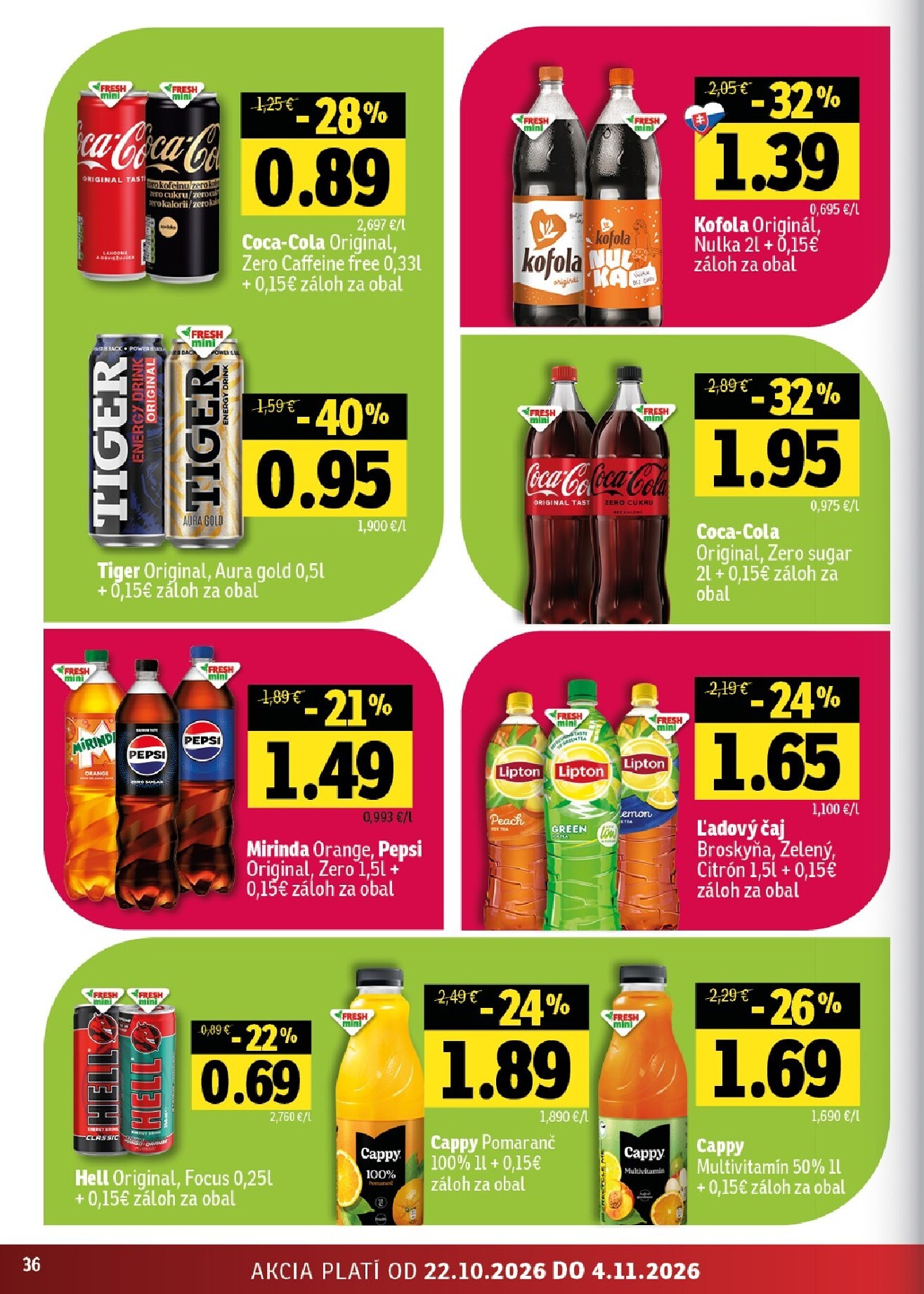 fresh - Nový Fresh Východné Slovensko leták od štvrtka, 22.10.2026 do stredy, 04.11.2026 - page: 36