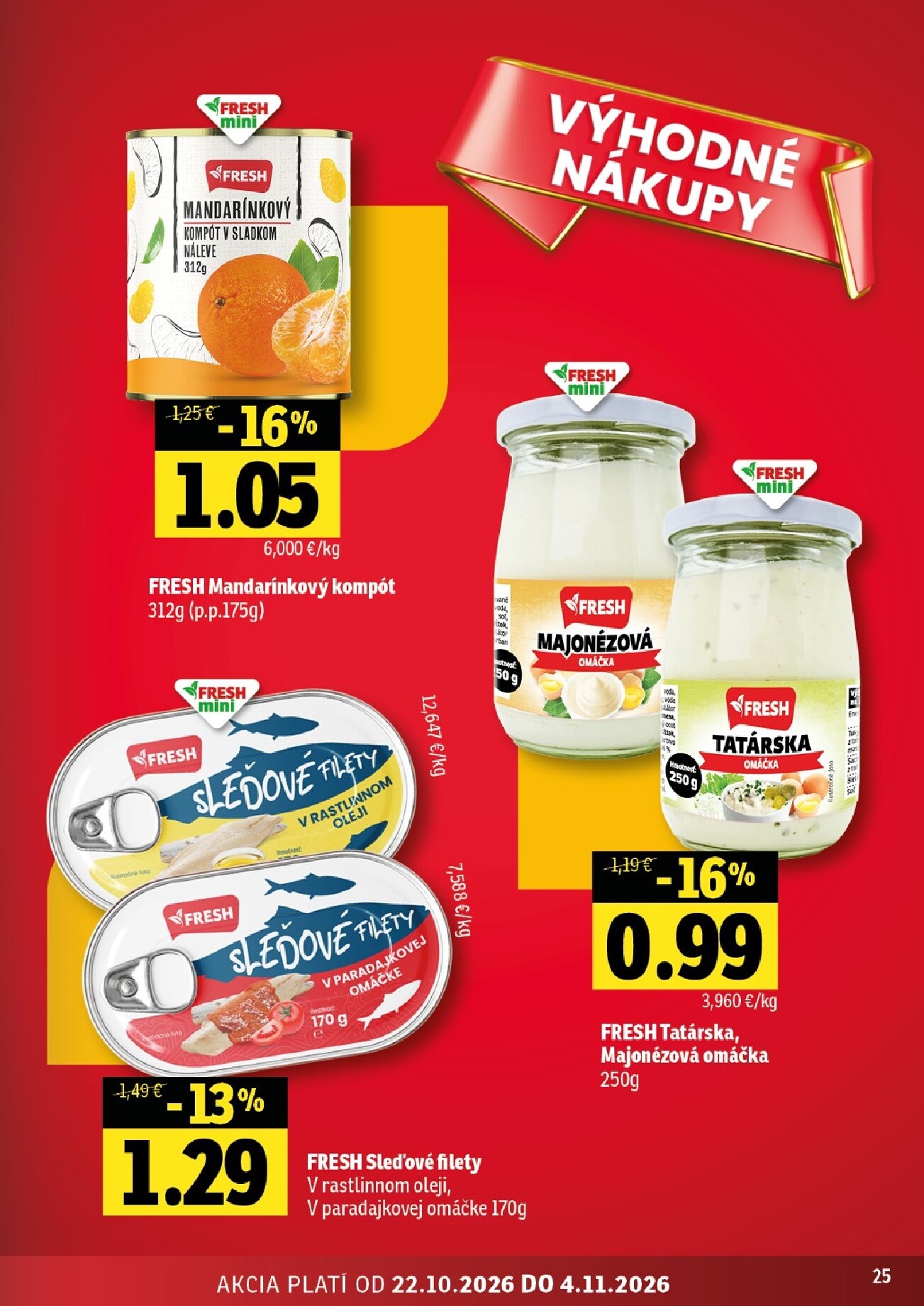 fresh - Nový Fresh Východné Slovensko leták od štvrtka, 22.10.2026 do stredy, 04.11.2026 - page: 25
