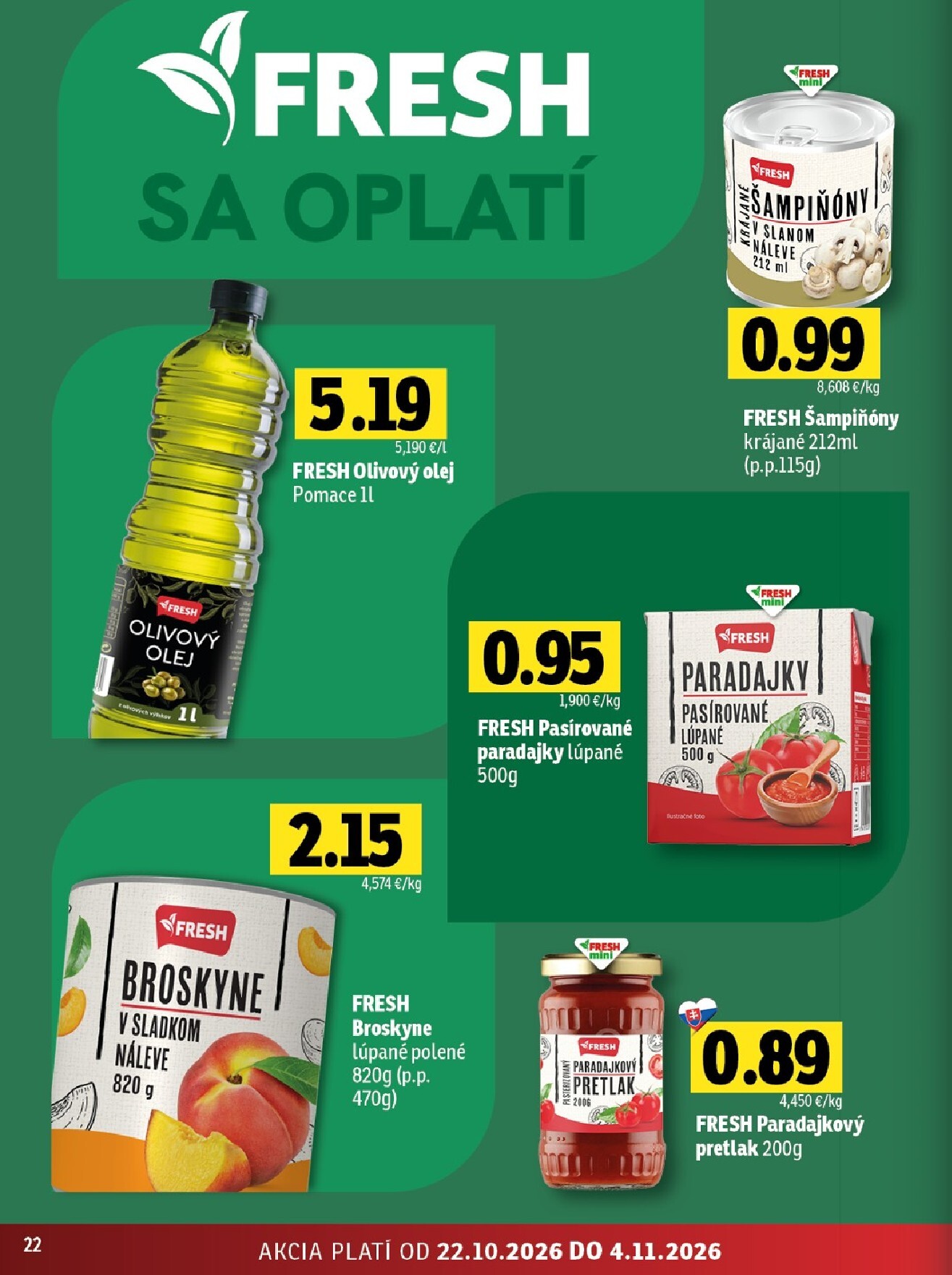 fresh - Nový Fresh Východné Slovensko leták od štvrtka, 22.10.2026 do stredy, 04.11.2026 - page: 22
