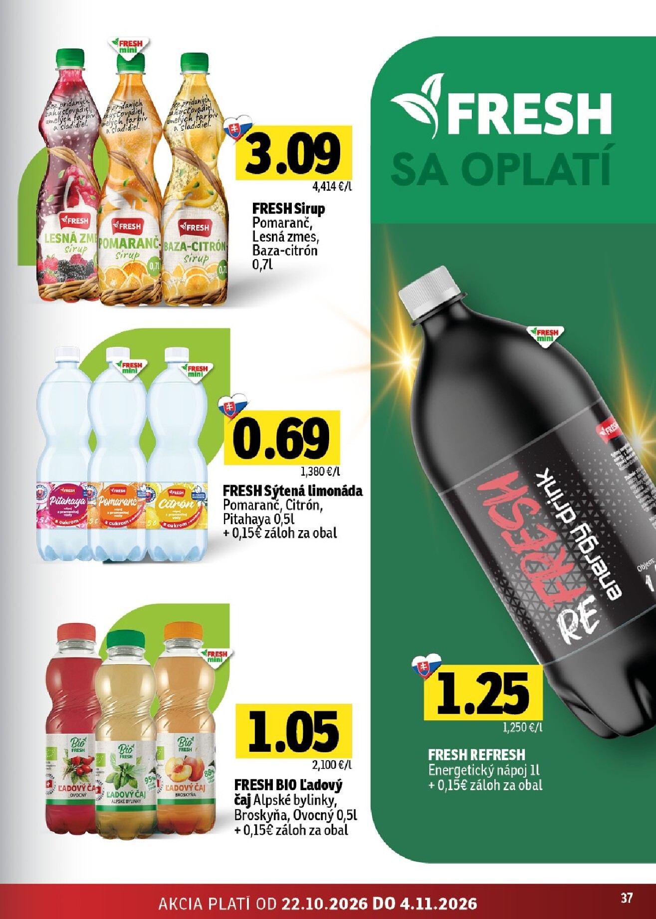 fresh - Nový Fresh Východné Slovensko leták od štvrtka, 22.10.2026 do stredy, 04.11.2026 - page: 37