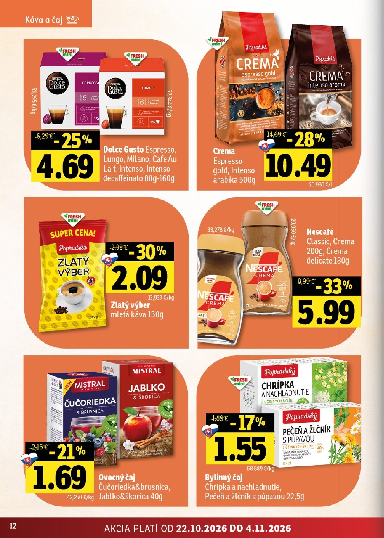 fresh - Nový Fresh Východné Slovensko leták od štvrtka, 22.10.2026 do stredy, 04.11.2026 - page: 12