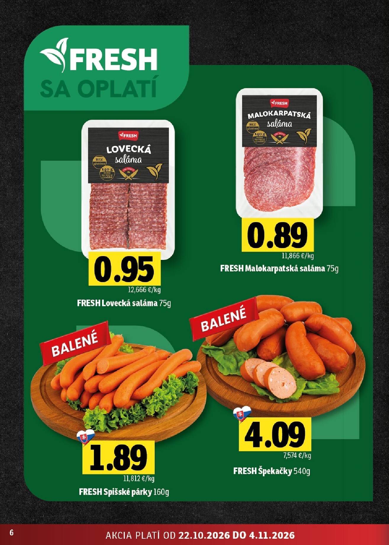fresh - Nový Fresh Východné Slovensko leták od štvrtka, 22.10.2026 do stredy, 04.11.2026 - page: 6