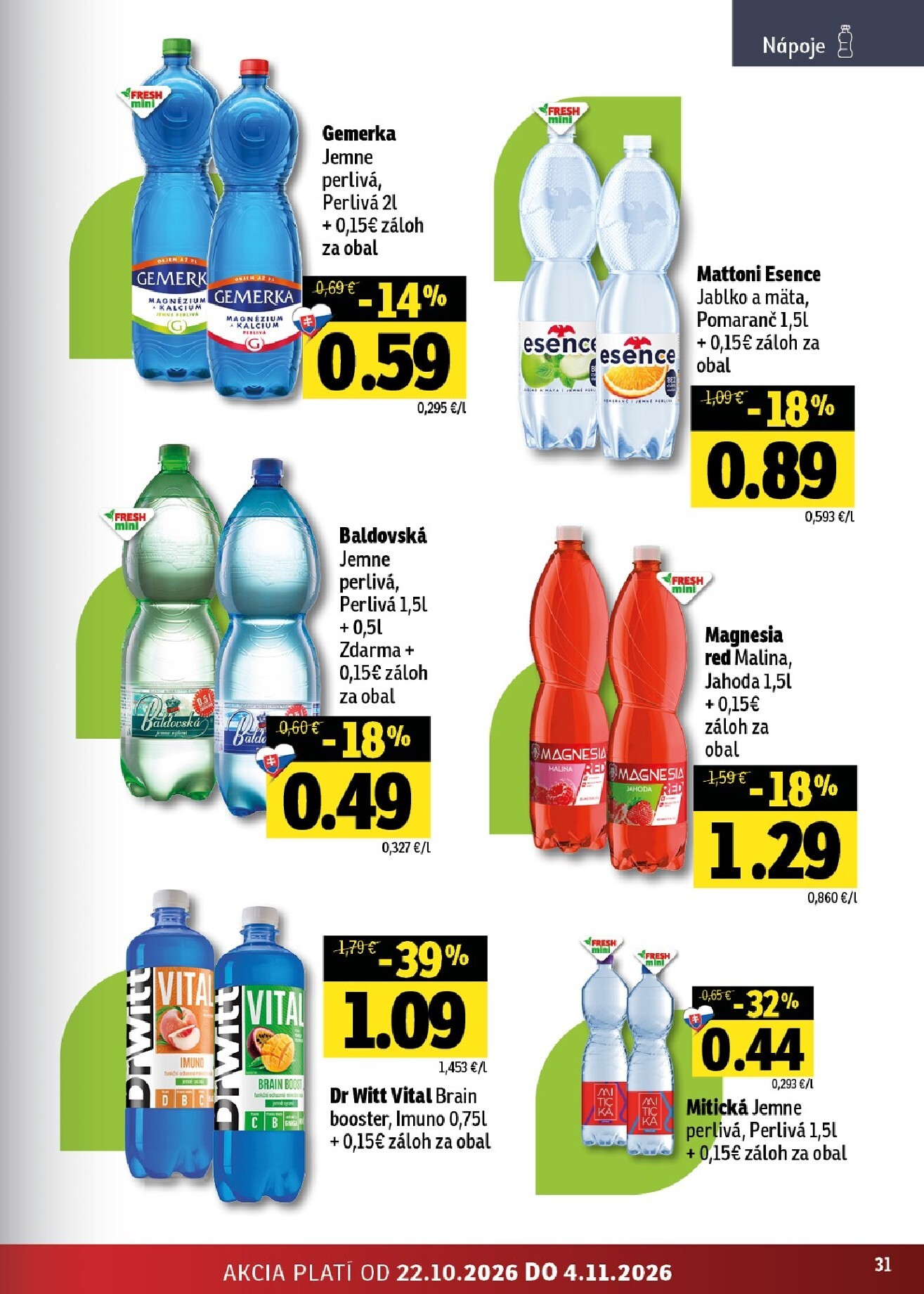 fresh - Nový Fresh - Stredné a západné Slovensko leták od štvrtka, 22.10.2026 do stredy, 04.11.2026 - page: 31