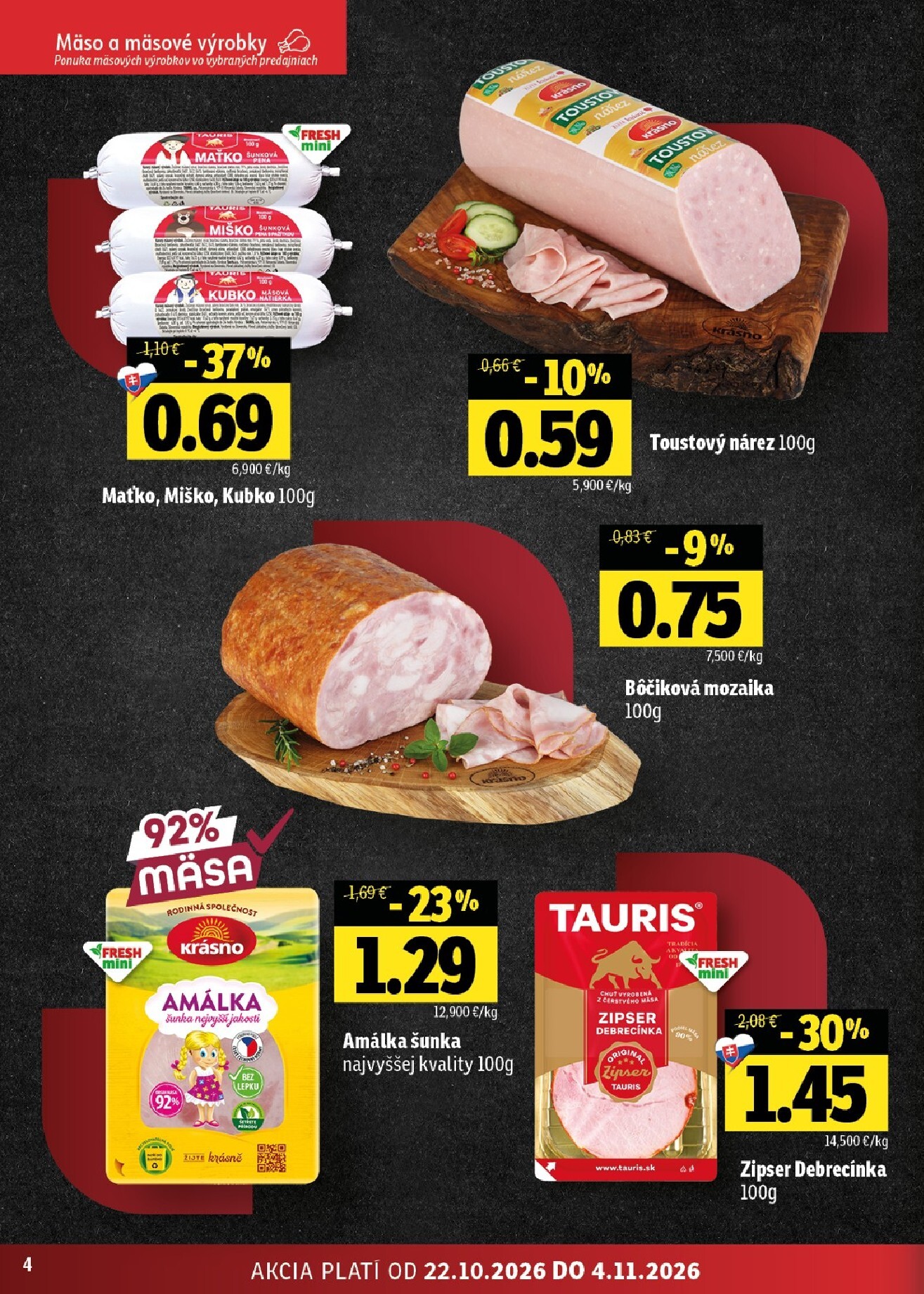 fresh - Nový Fresh - Stredné a západné Slovensko leták od štvrtka, 22.10.2026 do stredy, 04.11.2026 - page: 4