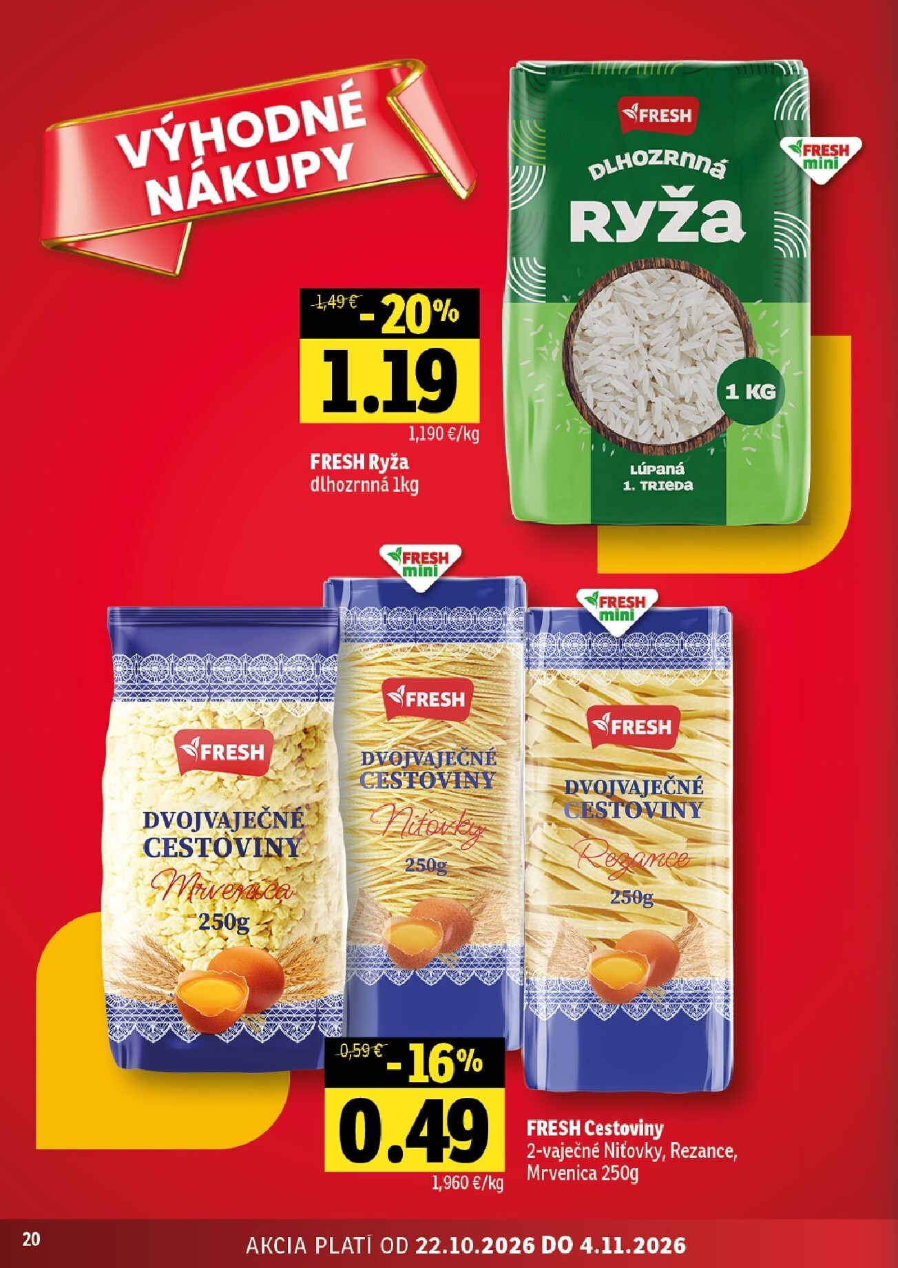fresh - Nový Fresh - Stredné a západné Slovensko leták od štvrtka, 22.10.2026 do stredy, 04.11.2026 - page: 20