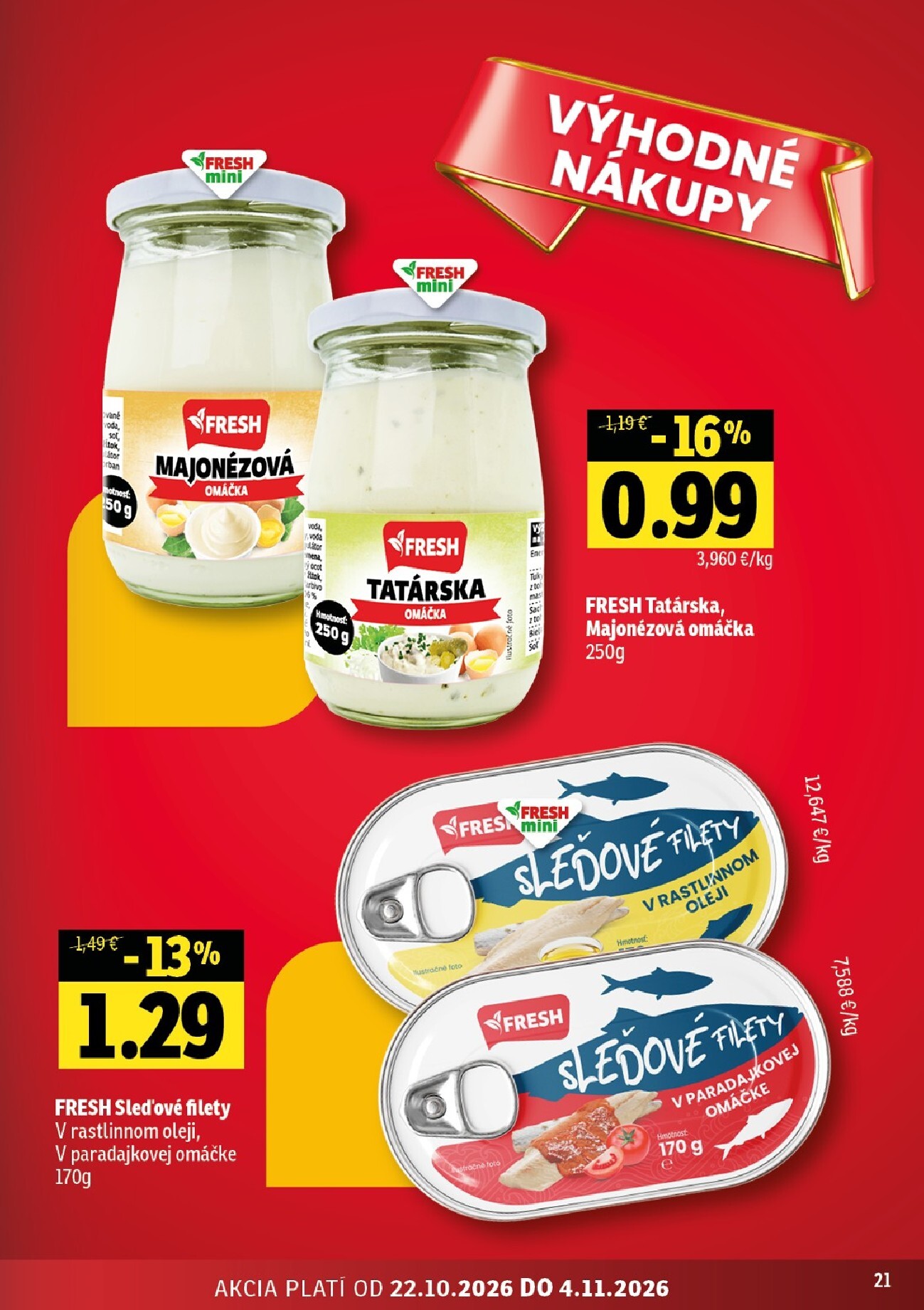 fresh - Nový Fresh - Stredné a západné Slovensko leták od štvrtka, 22.10.2026 do stredy, 04.11.2026 - page: 21