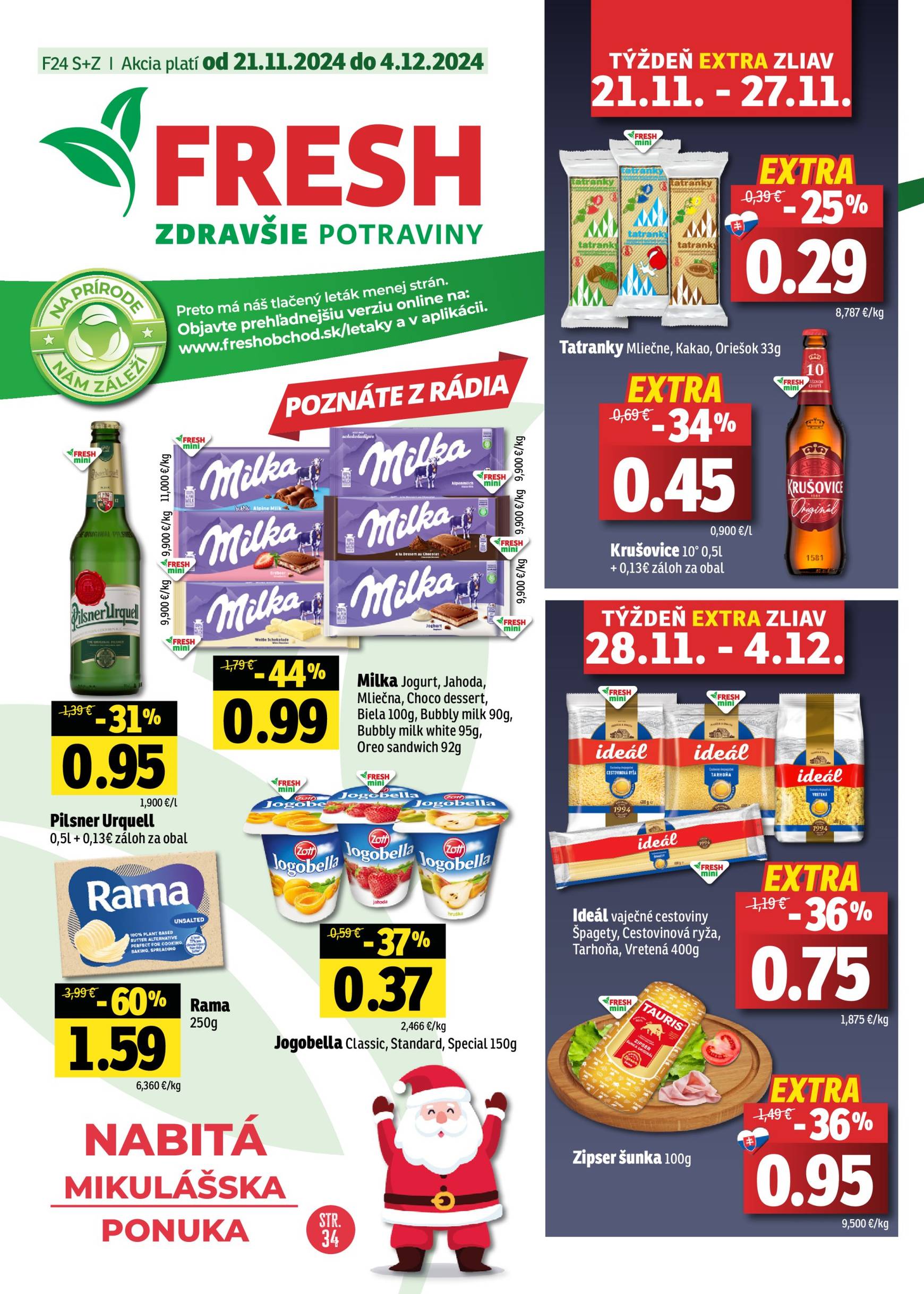 fresh - Fresh - Stredné a západné Slovensko leták platný od 21.11. - 04.12.