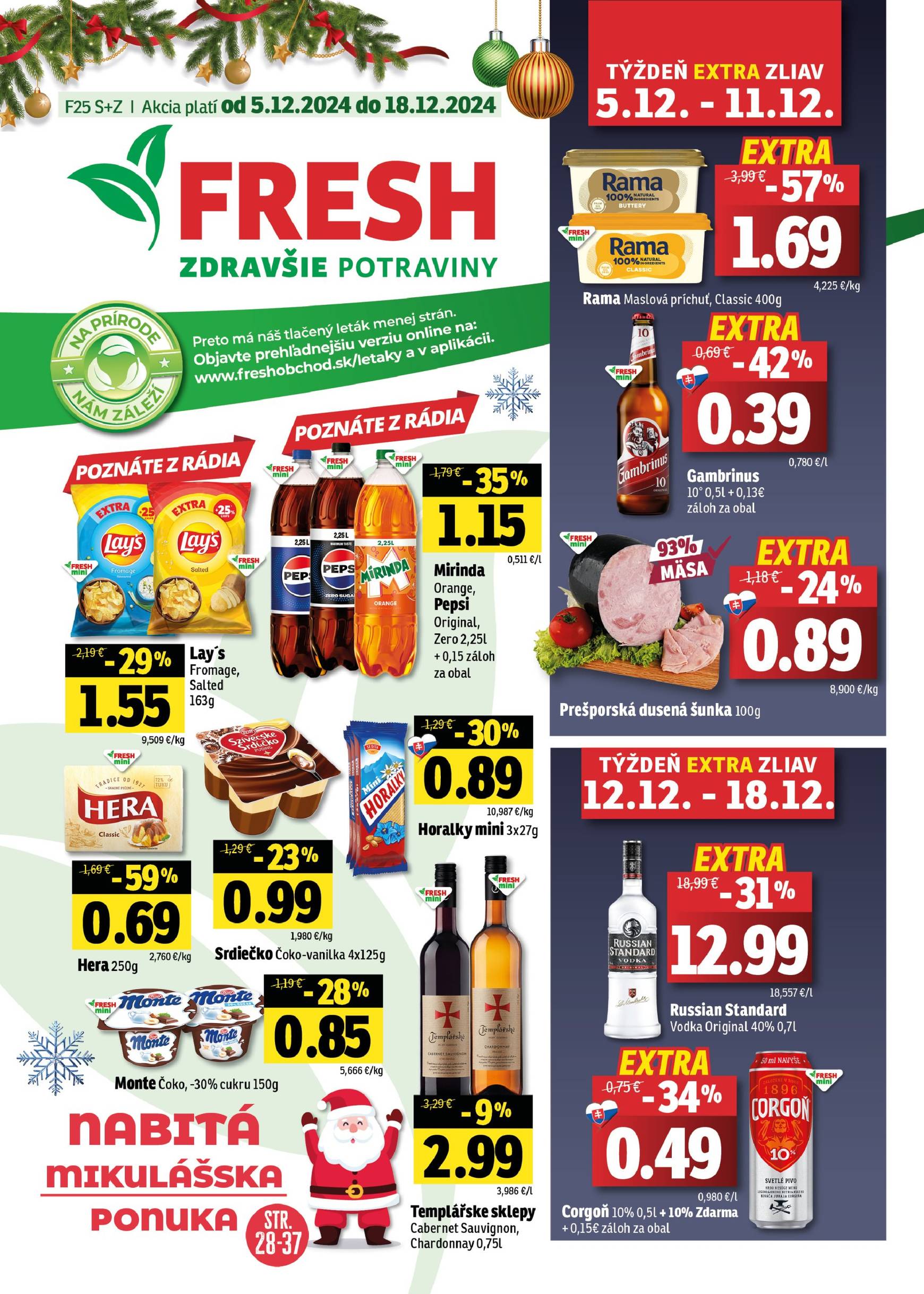 fresh - Fresh - Stredné a západné Slovensko leták platný od 05.12. - 18.12.