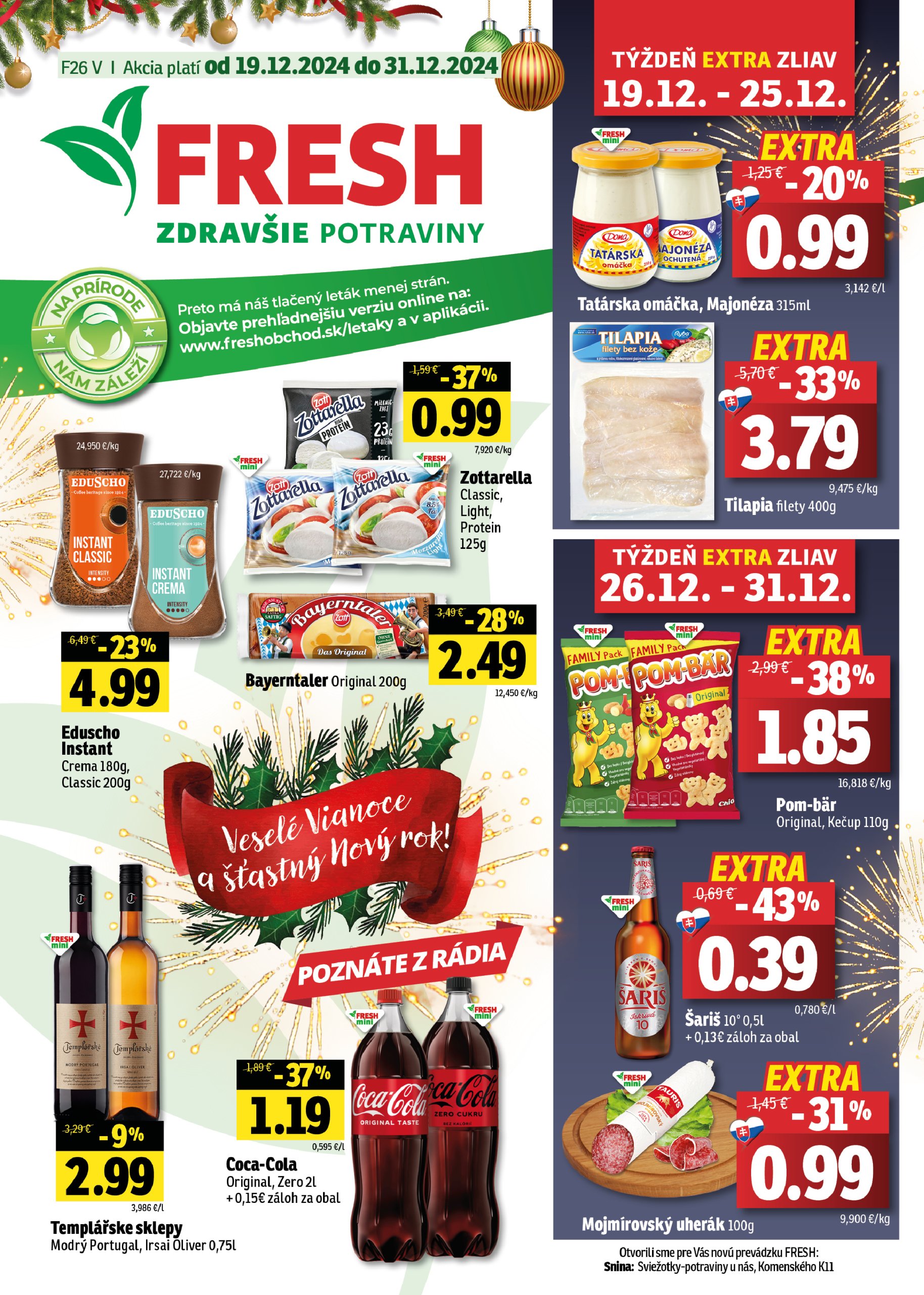 fresh - Fresh - Východné Slovensko leták platný od 19.12. - 31.12.